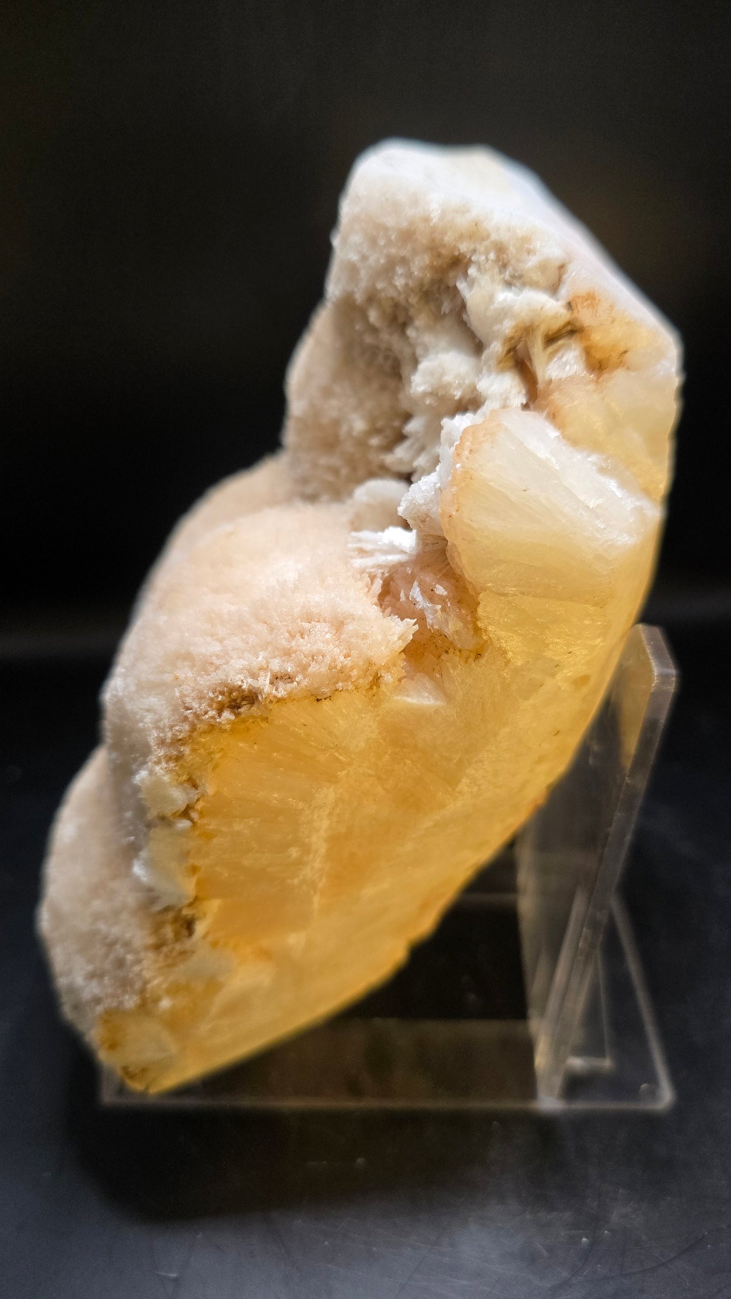Okenite on Stilbite Matrix – Deccan Traps, Maharashtra, India – 2.01 lbs