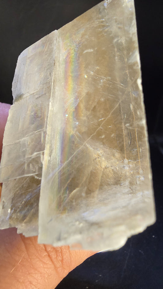 Garden Optical Calcite with Rainbows – Maharashtra, India – 0.41 lbs