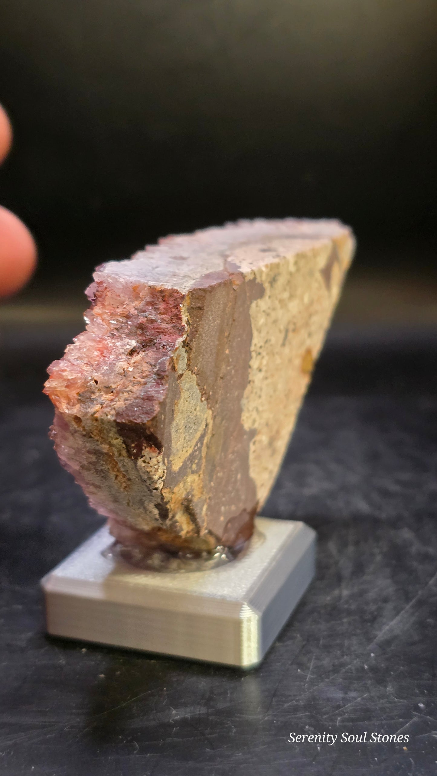 Red Iron-Oxide Druzy Amethyst Plate – Alaçam, Turkey – 0.25 lbs