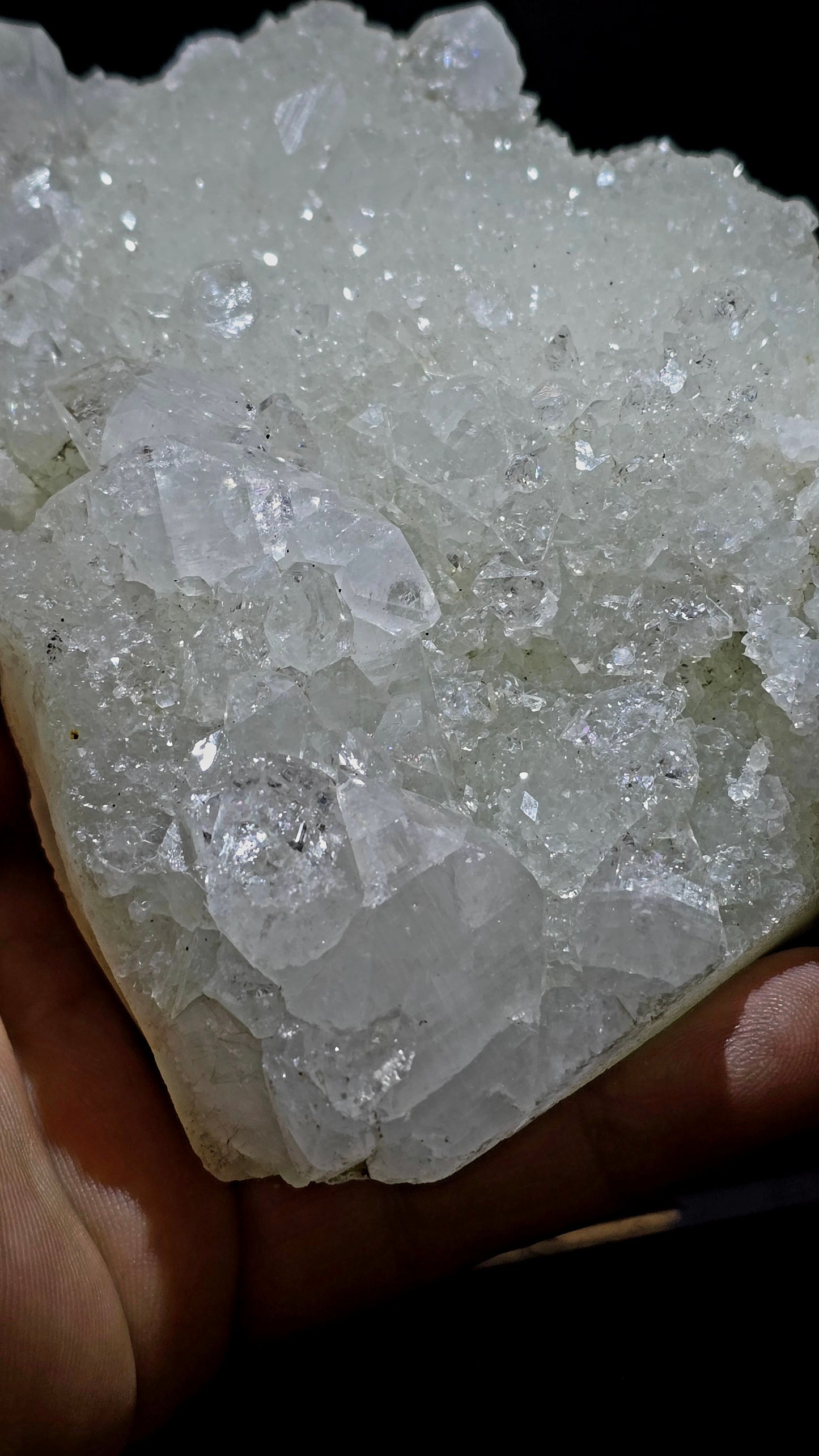 Diamond & Druzy Apophyllite Cluster – Maharashtra, India – 1.75 lbs