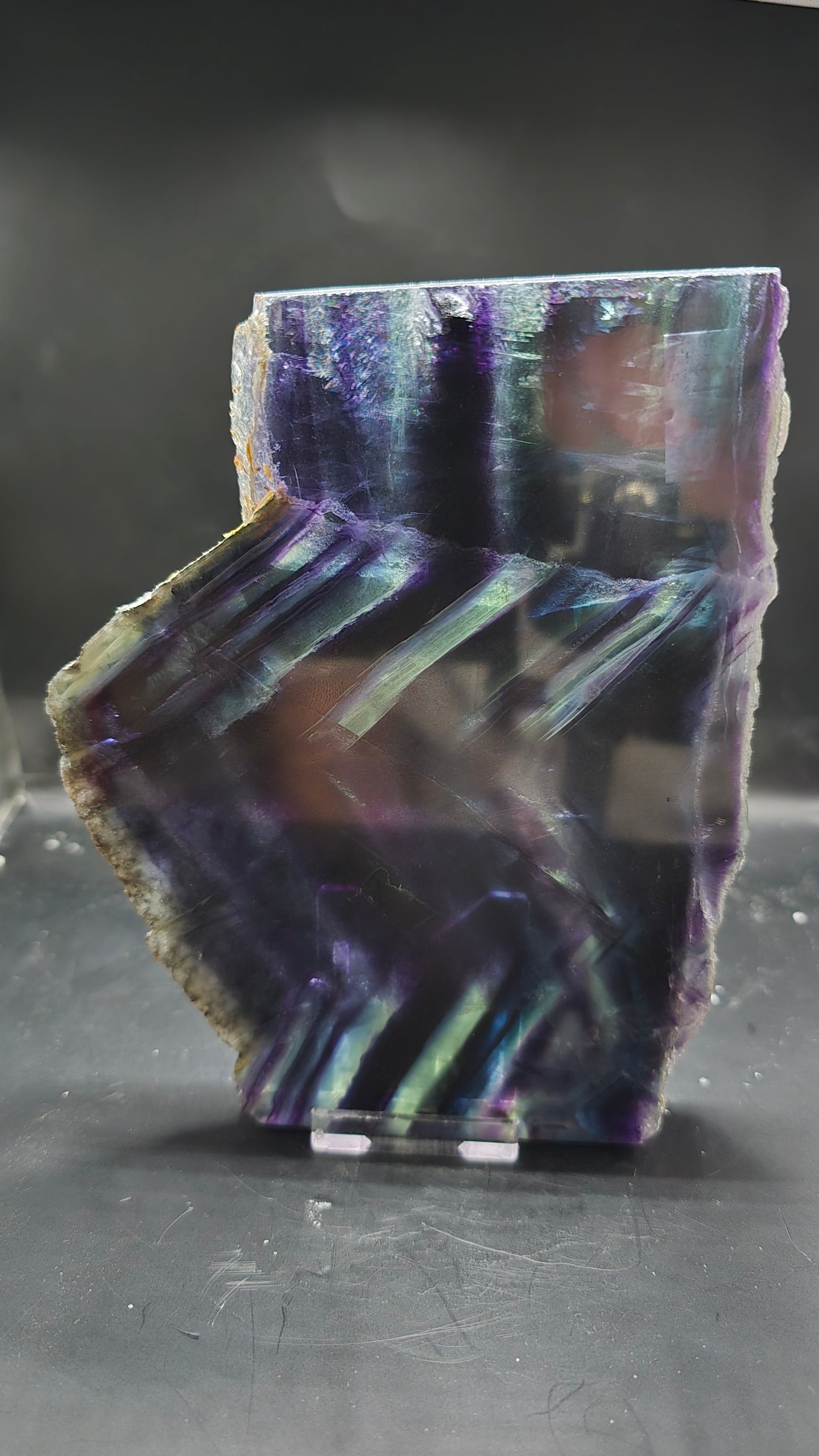 Black Rose Fluorite Polished UV Slab – Kharan, Pakistan – 1.25 lbs