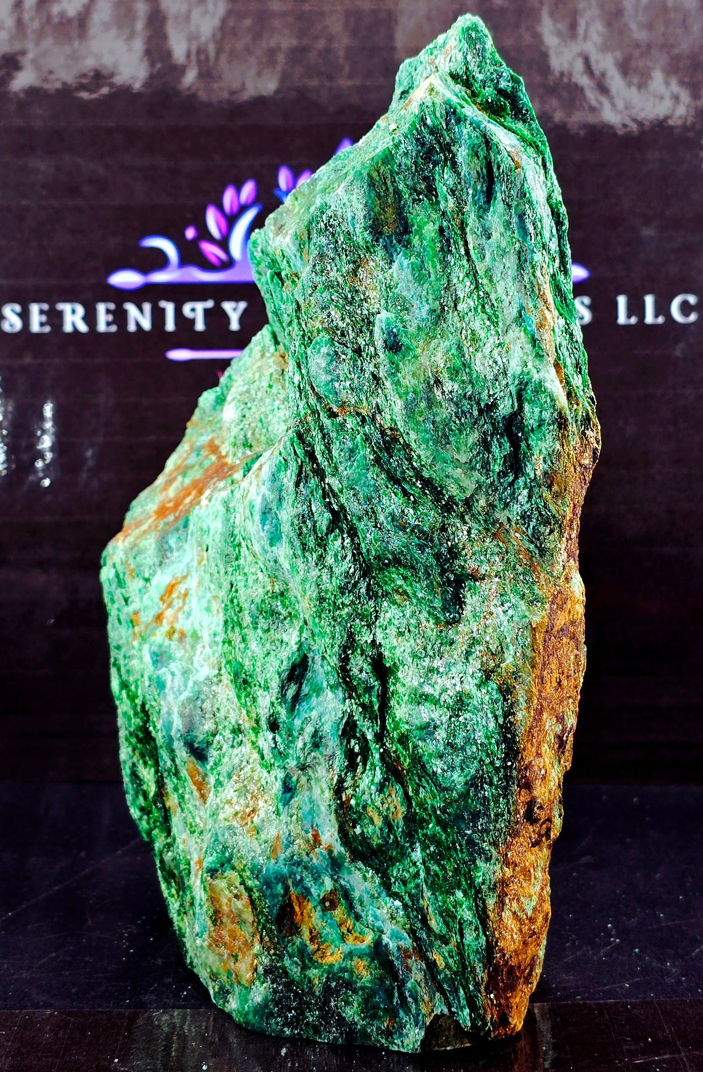 Emerald Fuchsite Table Cut Statement Piece – 4.39 lbs