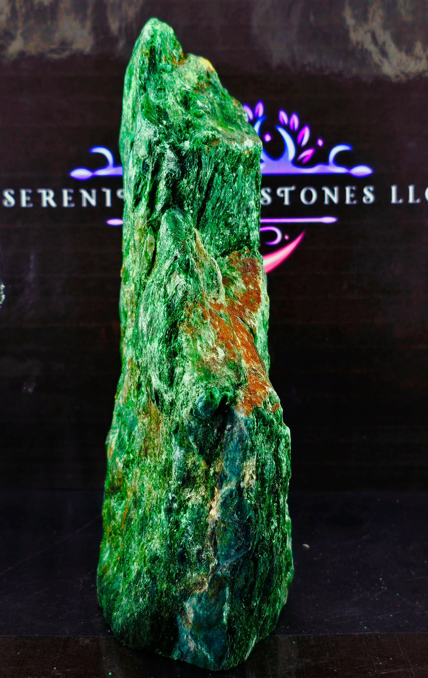 Emerald Fuchsite Table Cut Statement Piece – 4.39 lbs