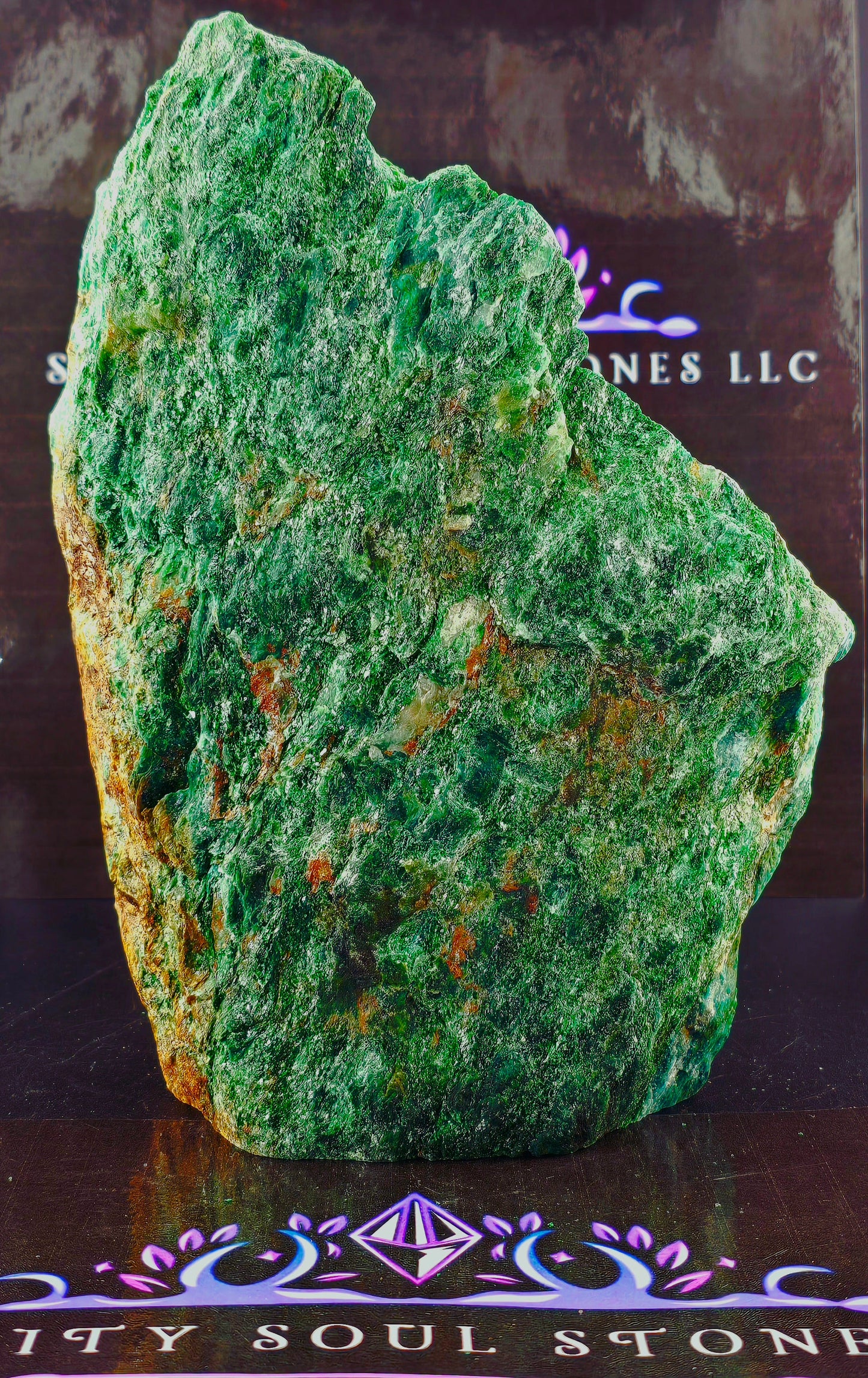 Emerald Fuchsite Table Cut Statement Piece – 4.39 lbs