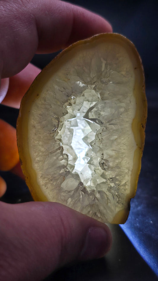 Brazilian Druzy Quartz Centered Agate – Polished Face – 0.59 lbs