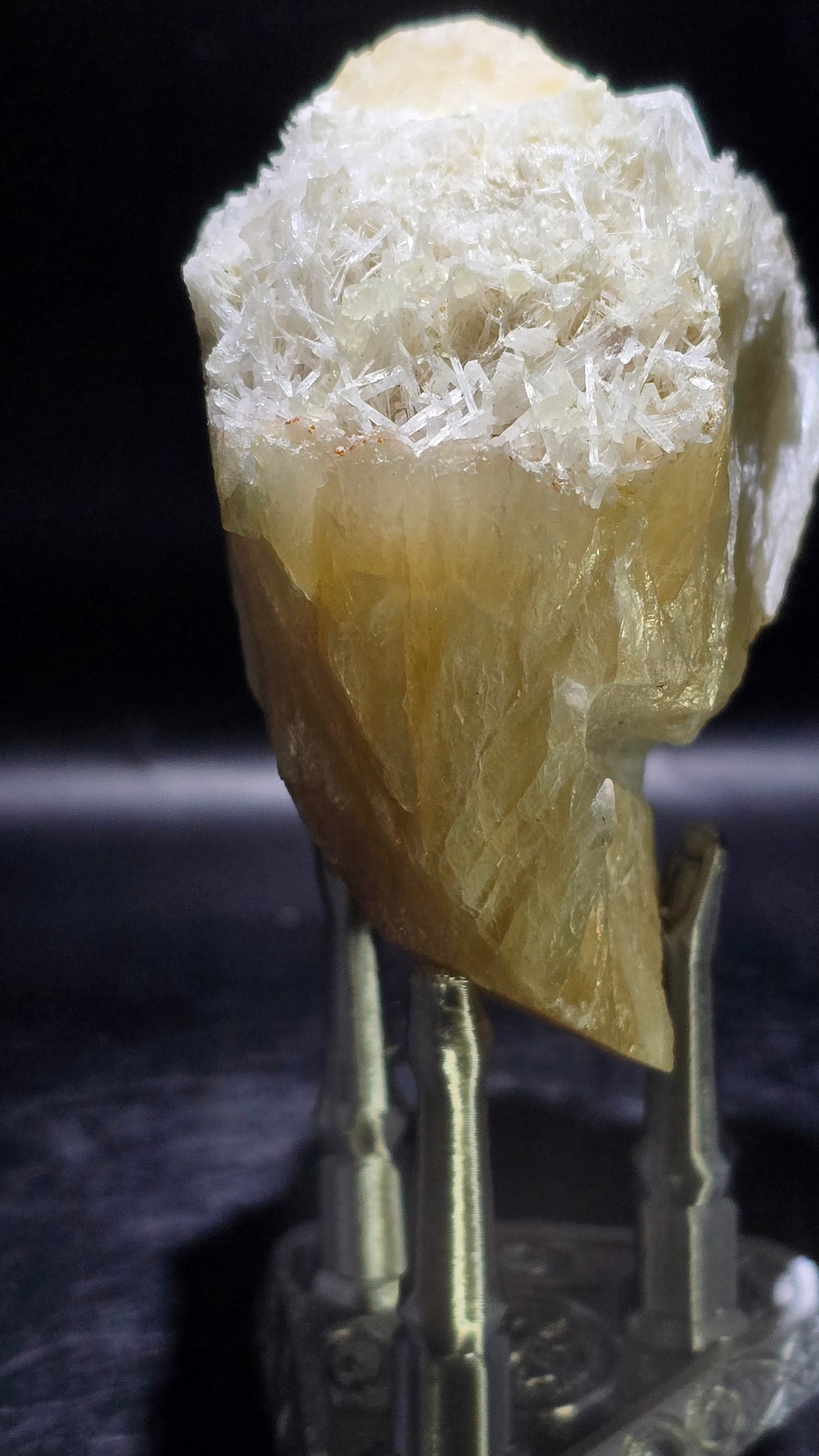 Scolecite Over Stilbite Specimen – Maharashtra, India – 4.5 oz