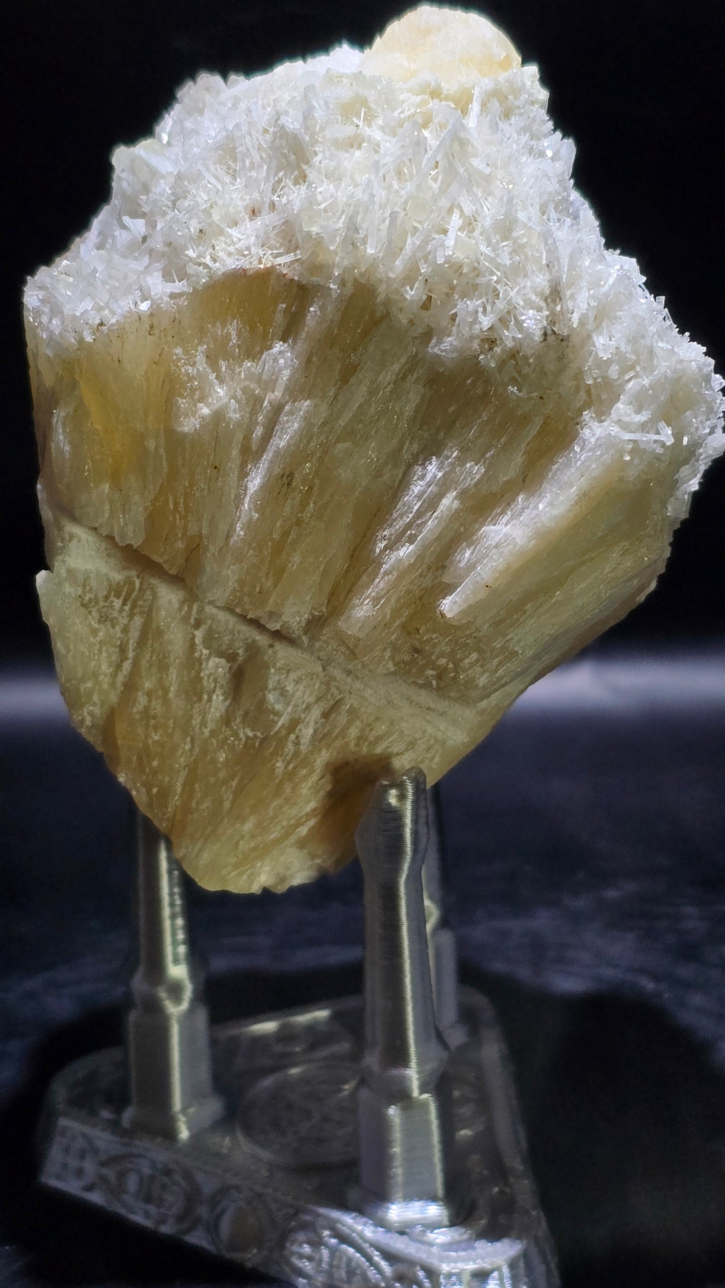 Scolecite Over Stilbite Specimen – Maharashtra, India – 4.5 oz