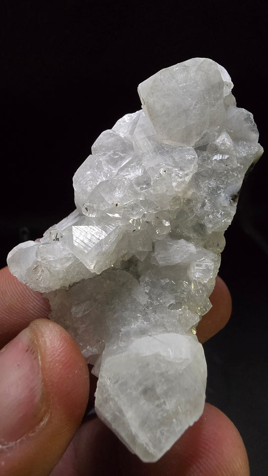 Clear Cubic Apophyllite on Chalcedony – Maharashtra, India – 0.11 lbs