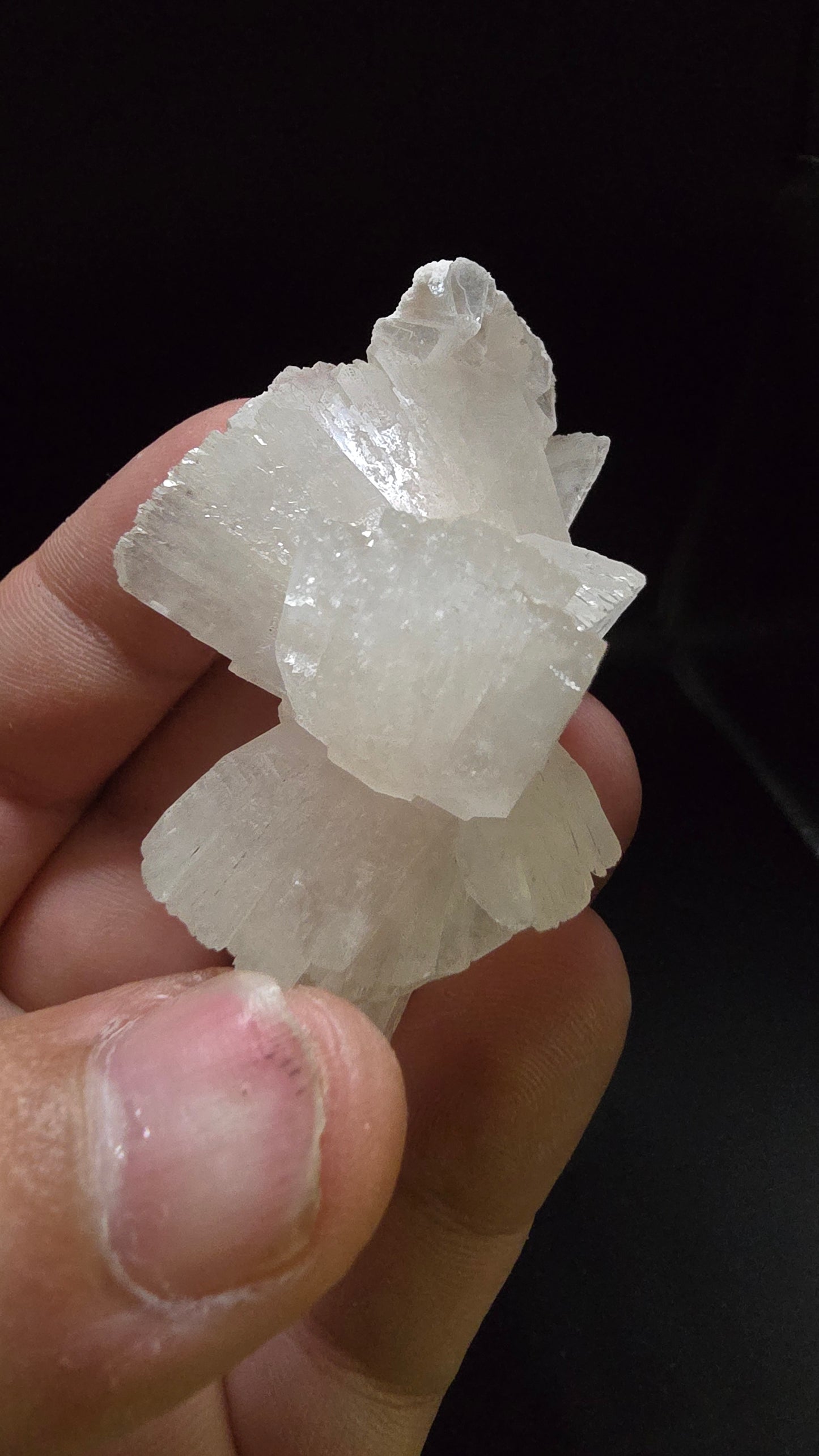 White Pearl Heulandite Crown Formation – Maharashtra, India – 0.09 lbs