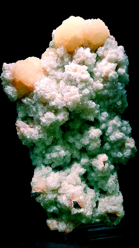 Pink & Blue Diamond Apophyllite with Stilbite Formation – Maharashtra, India – 2.62 lbs