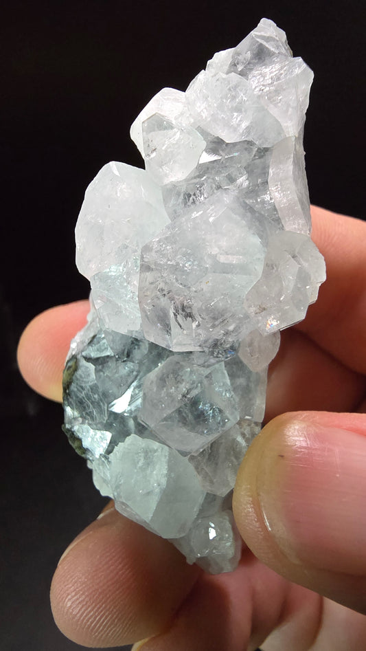 Clear Apophyllite on Chalcedony Stalactites – Maharashtra, India – 51 Grams