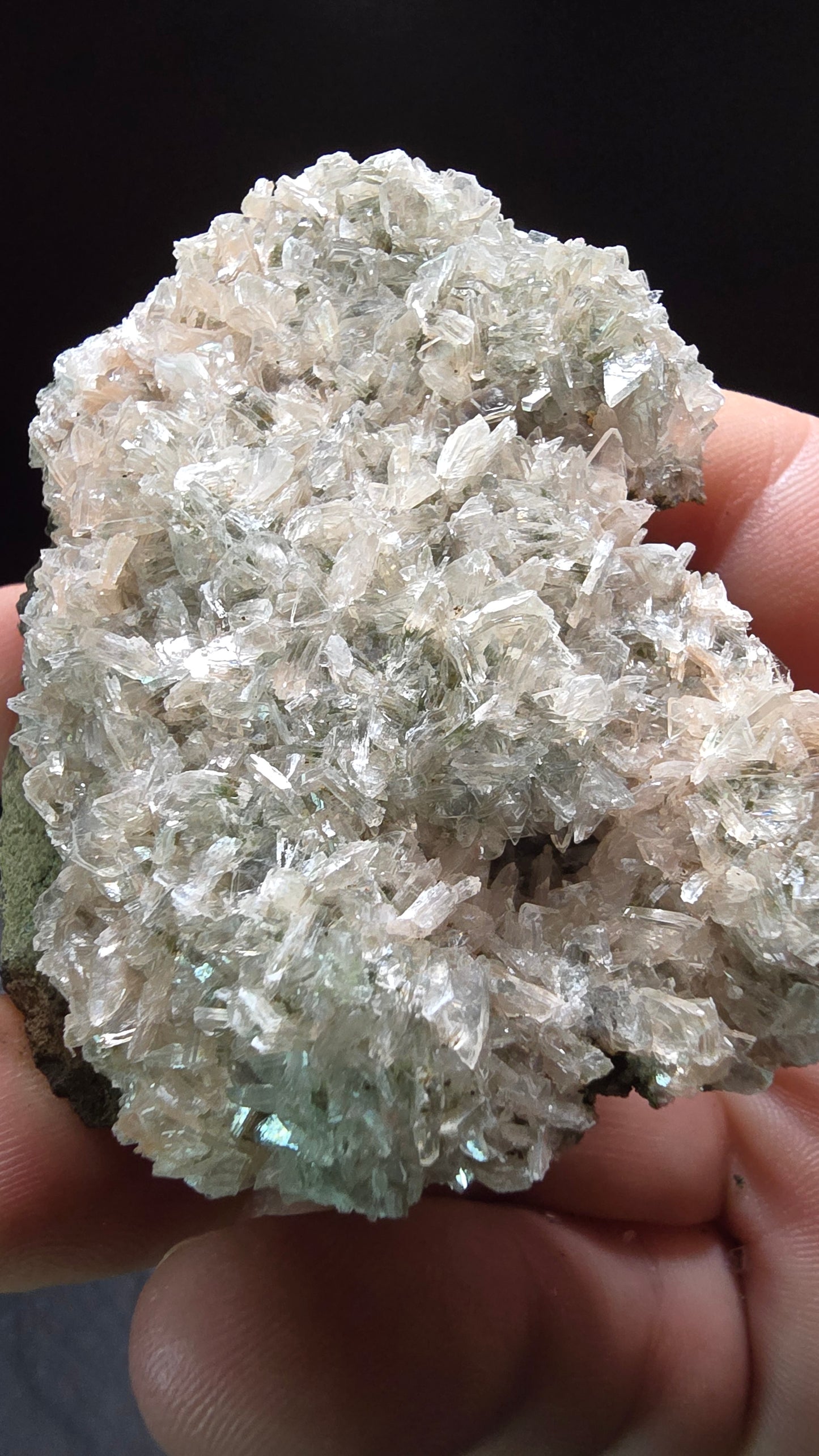 Titanium & Pink Heulandite Needles on Basalt – Maharashtra, India – 0.13 lbs