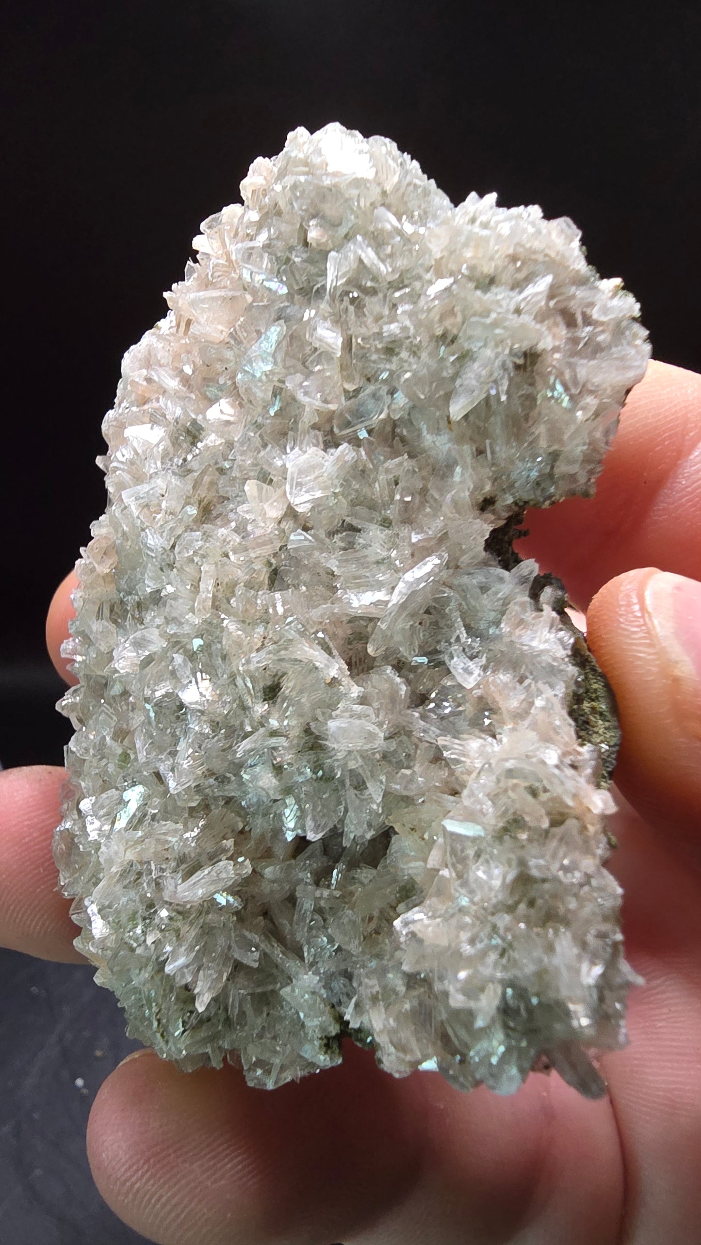 Titanium & Pink Heulandite Needles on Basalt – Maharashtra, India – 0.13 lbs