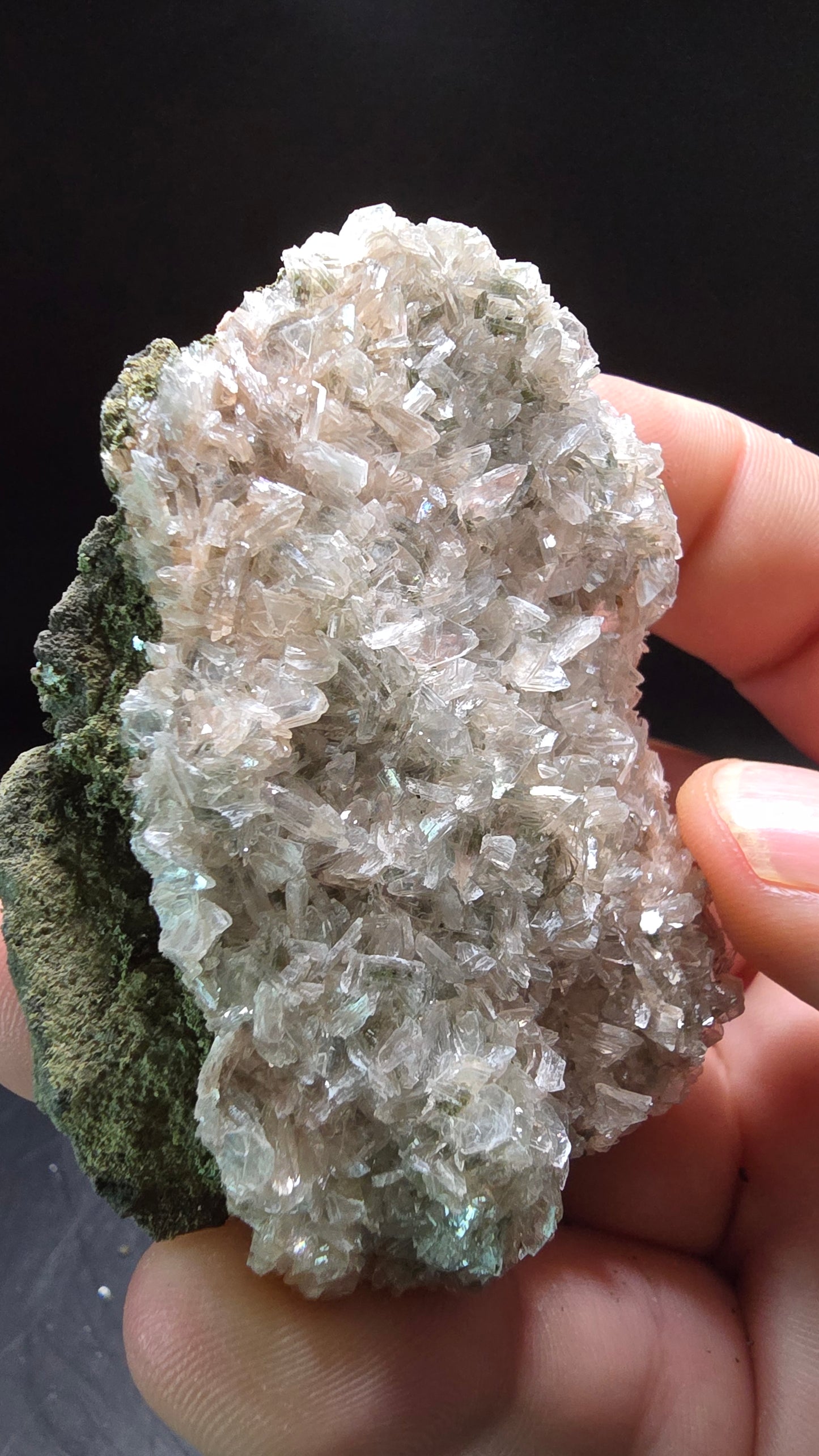 Titanium & Pink Heulandite Needles on Basalt – Maharashtra, India – 0.13 lbs