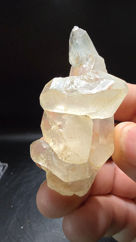 Clear Double-Terminated Quartz Crystal Cluster – India – 0.11 lbs
