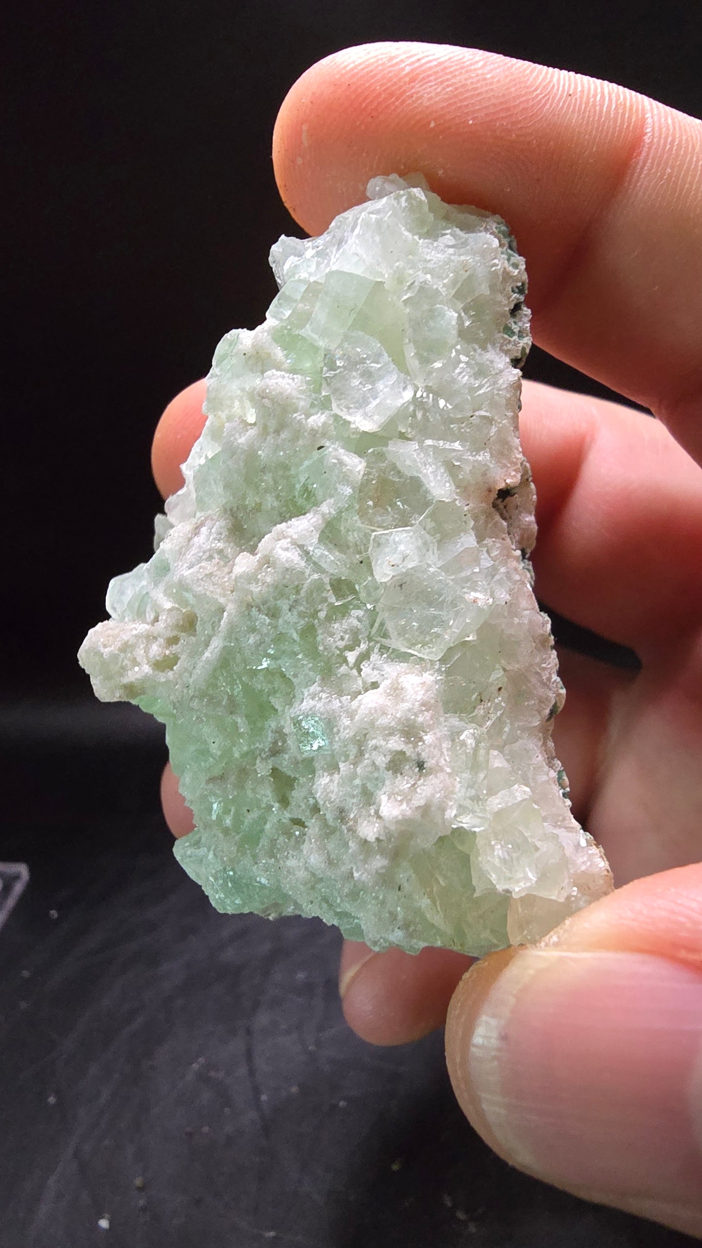 Cubic Green Apophyllite Cluster – Maharashtra, India – 0.12 lbs