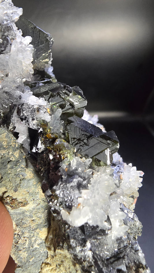Galena with Needle Quartz – Madan, Bulgaria – 0.38 lbs