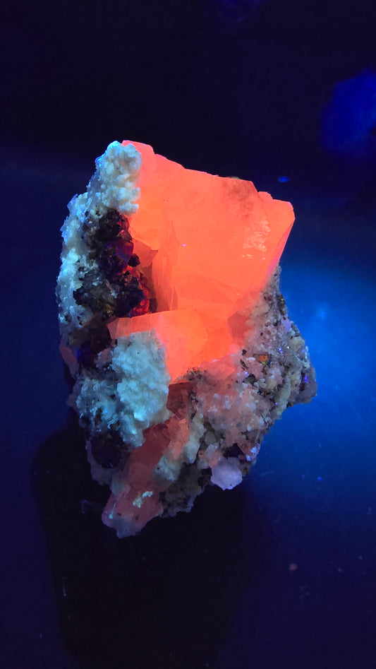 Mangano Calcite with Rainbow Pyrite – Huanzala Mine, Peru - 77 grams