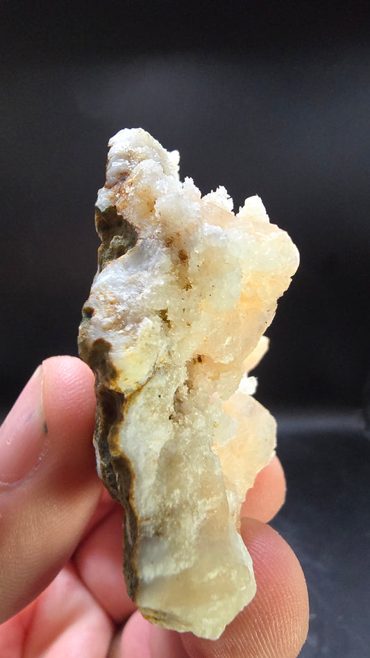 Peach Bladed Stilbite on White Chalcedony Garden Matrix – Deccan Traps, Maharashtra, India – 42 grams