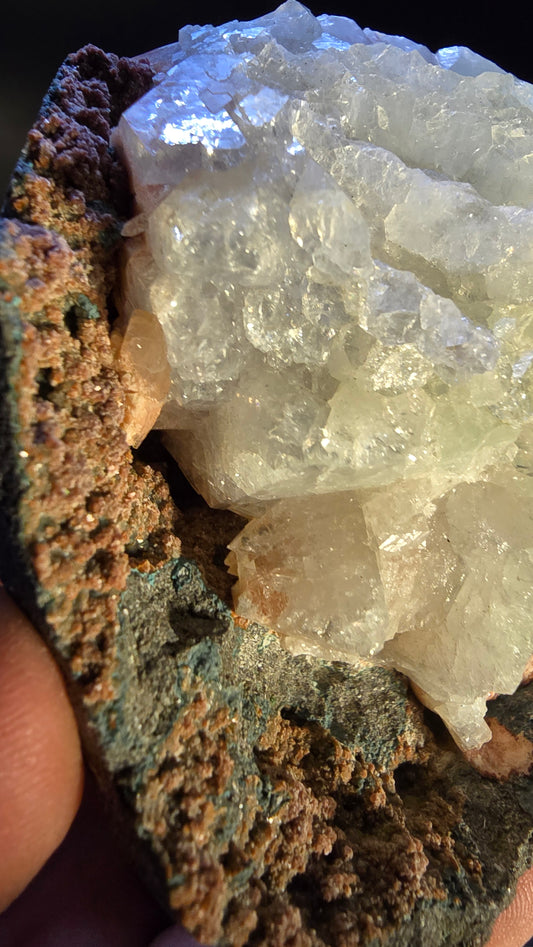 Red Barite with Apophyllite – Maharashtra, India – 0.76 lbs
