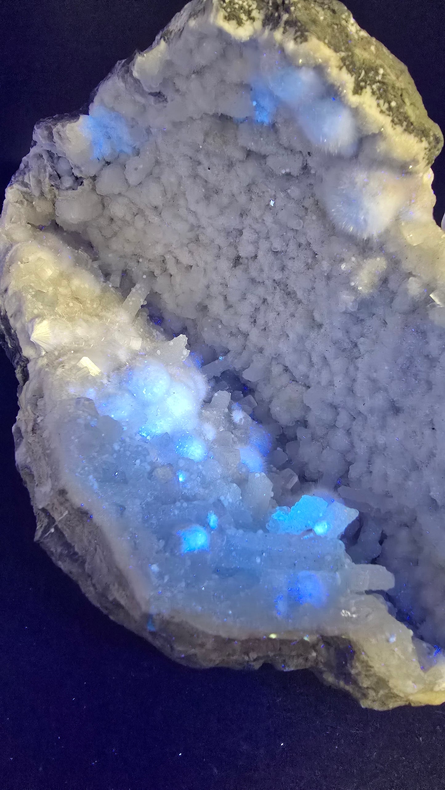 Large Okenite Geode with Calcite – Nashik District, Maharashtra, India – 7.4 lbs