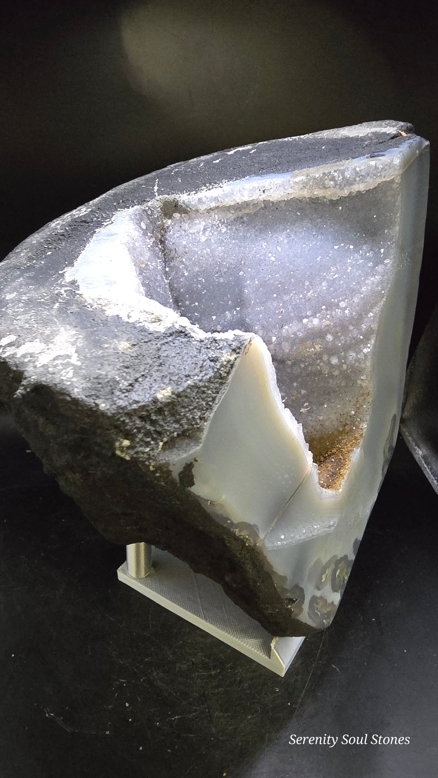 Blue Chalcedony Druzy Quartz Geode “The Wishing Well” – Minas Gerais, Brazil – 4.66 lbs