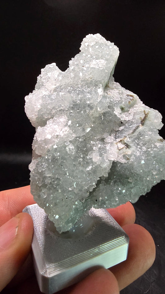Blue Stalactitic Chalcedony with Apophyllite Druzy – Maharashtra, India – 0.23 lbs