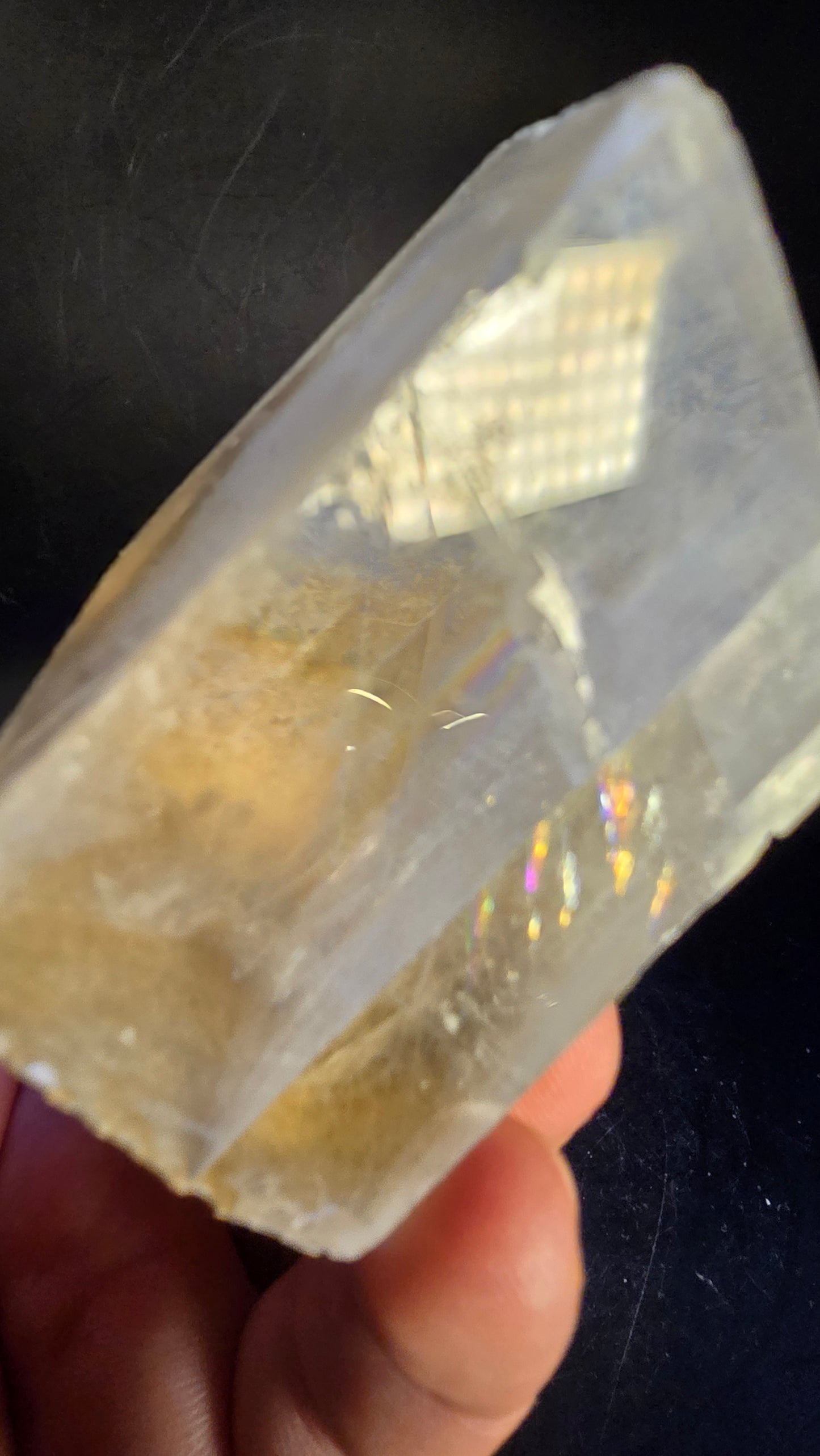 Garden Optical Calcite with Rainbows – Maharashtra, India – 0.41 lbs