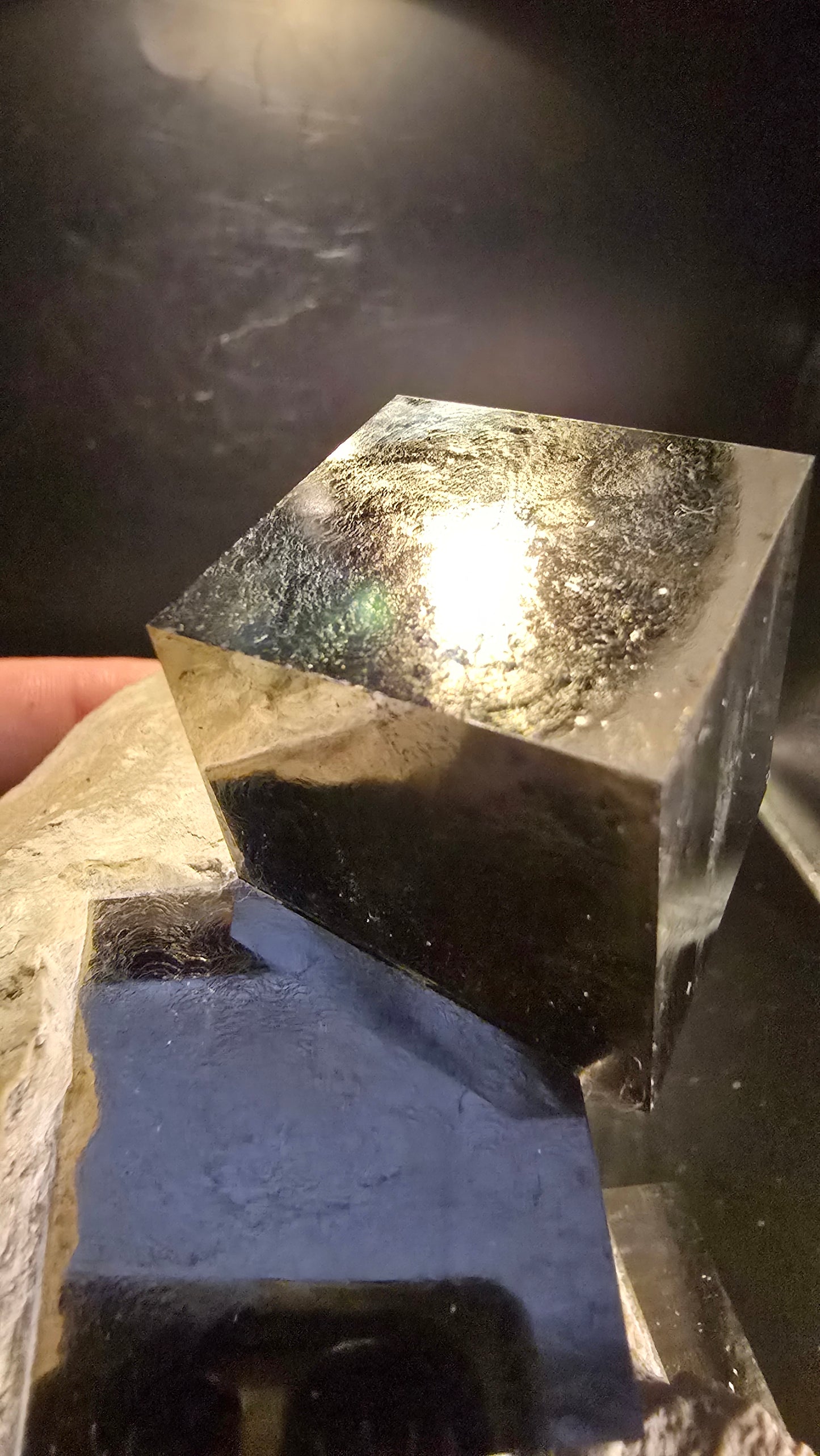 Mirror-Luster Cubic Pyrite on Matrix – Cerro de Pasco, Peru – 1.95 lbs