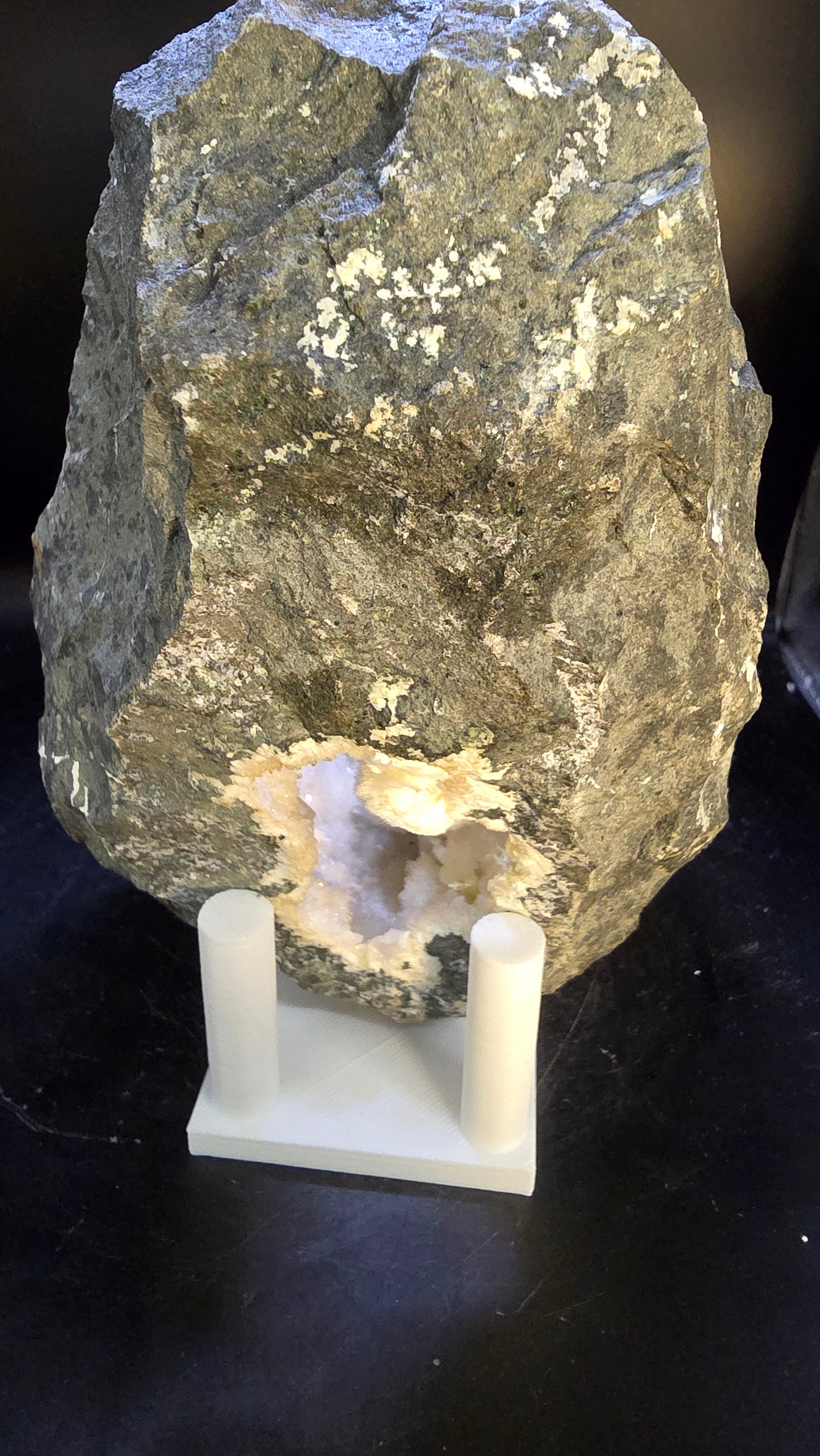 Okenite Portal Geode with Calcite – Nashik District, Maharashtra, India – 2.45 lbs
