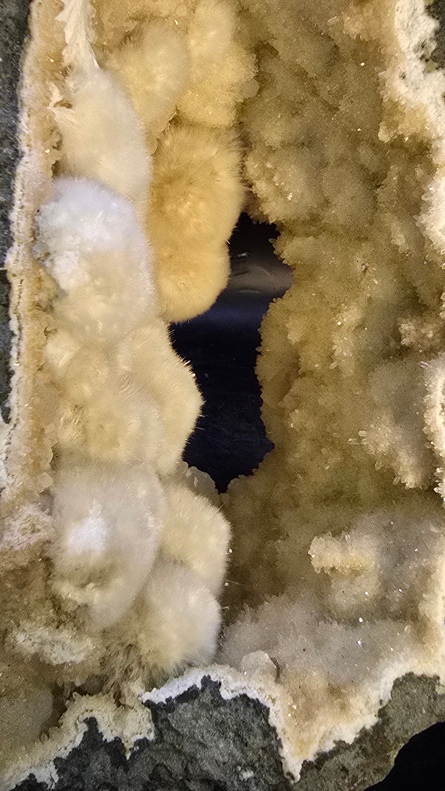 Okenite Portal Geode with Calcite – Nashik District, Maharashtra, India – 2.45 lbs