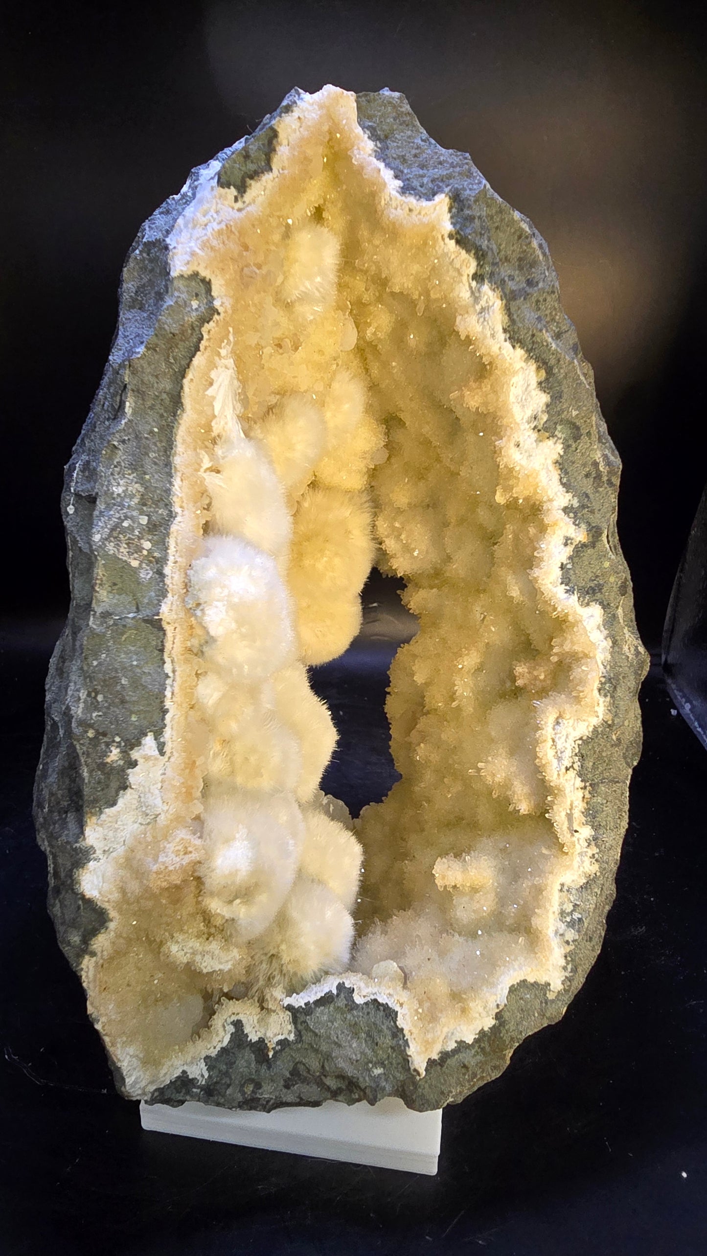 Okenite Portal Geode with Calcite – Nashik District, Maharashtra, India – 2.45 lbs