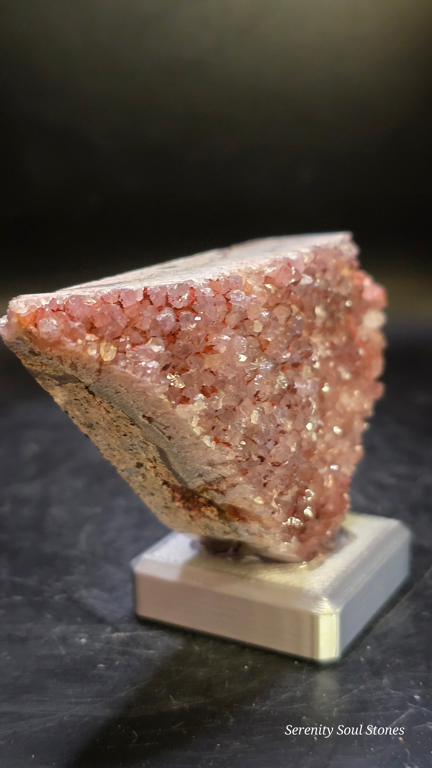 Red Iron-Oxide Druzy Amethyst Plate – Alaçam, Turkey – 0.25 lbs