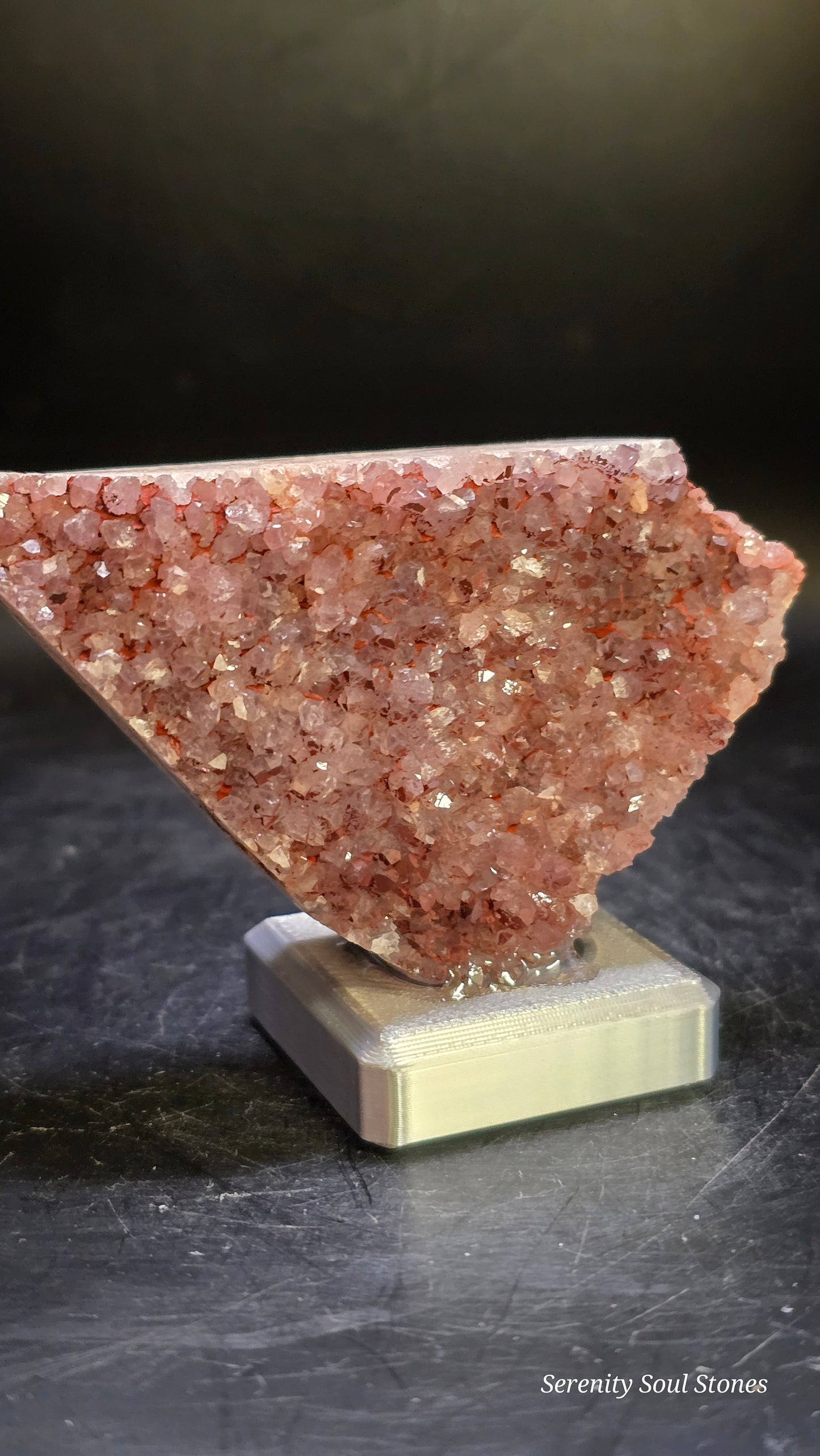 Red Iron-Oxide Druzy Amethyst Plate – Alaçam, Turkey – 0.25 lbs