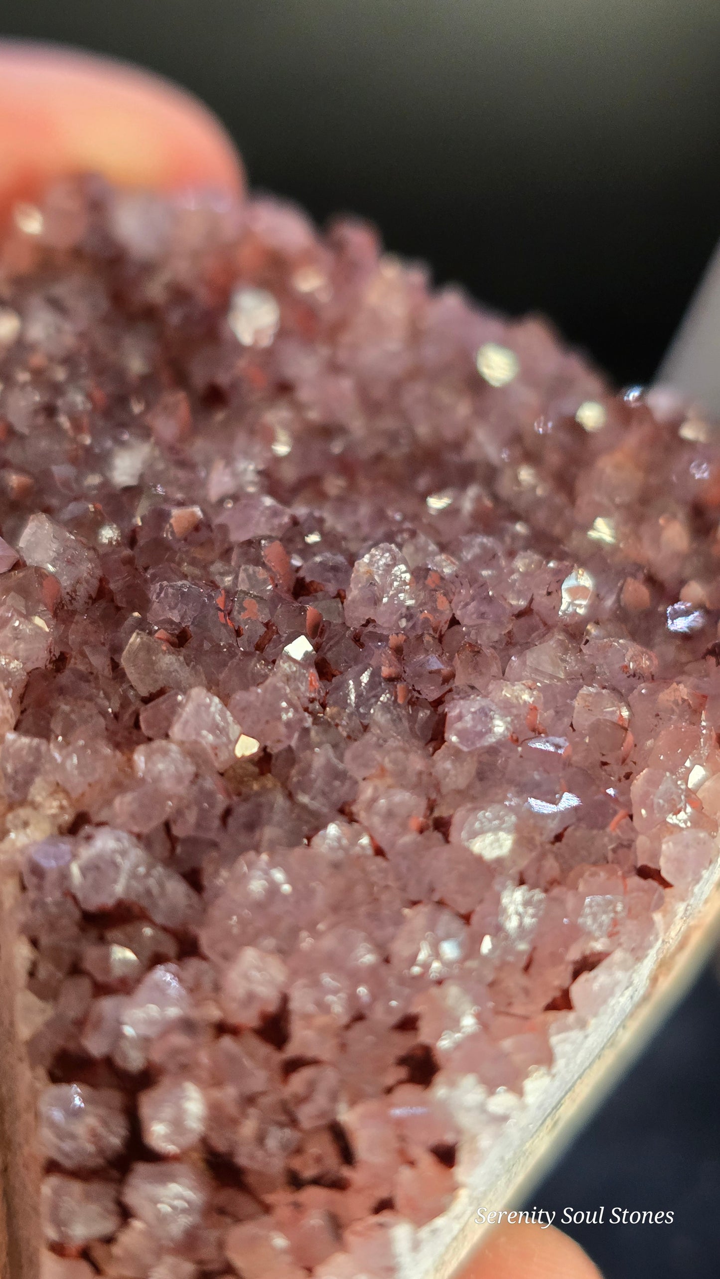 Red Iron-Oxide Druzy Amethyst Plate – Alaçam, Turkey – 0.25 lbs