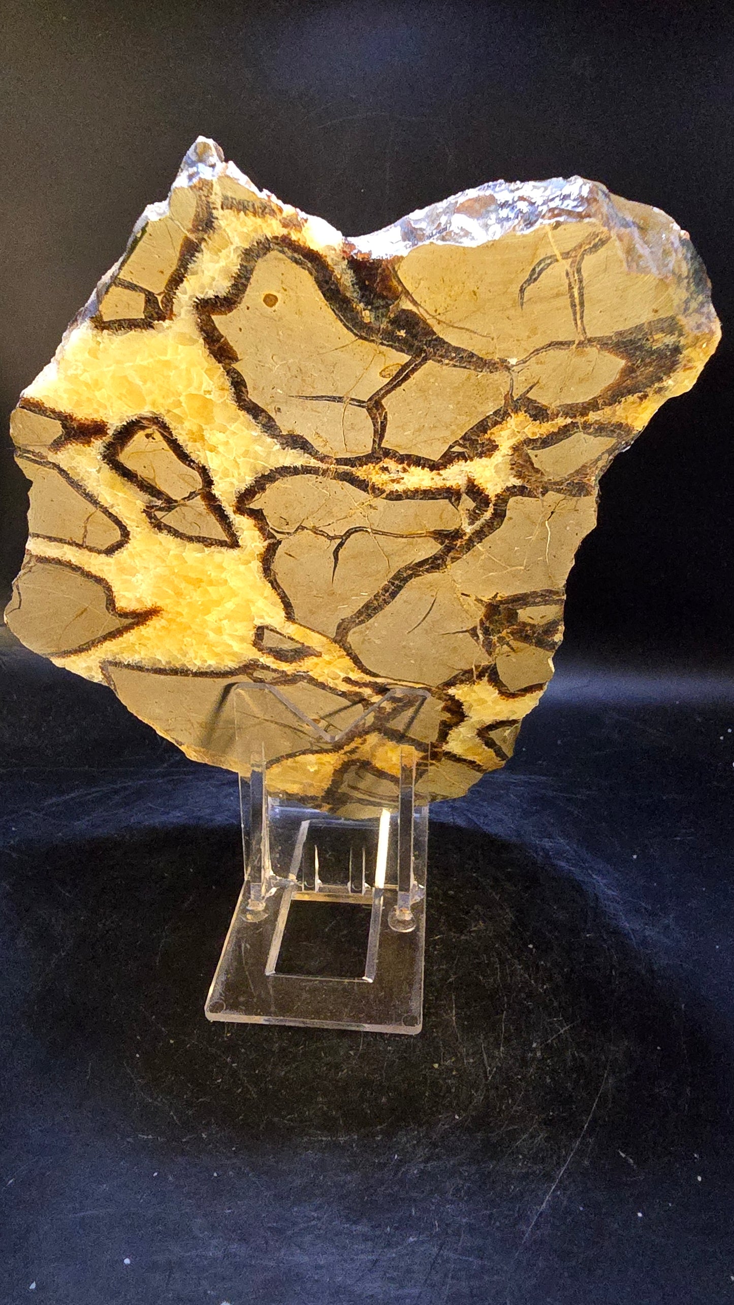 UV-Reactive Double-Polished Septarian Slab – Madagascar – 0.84 lbs