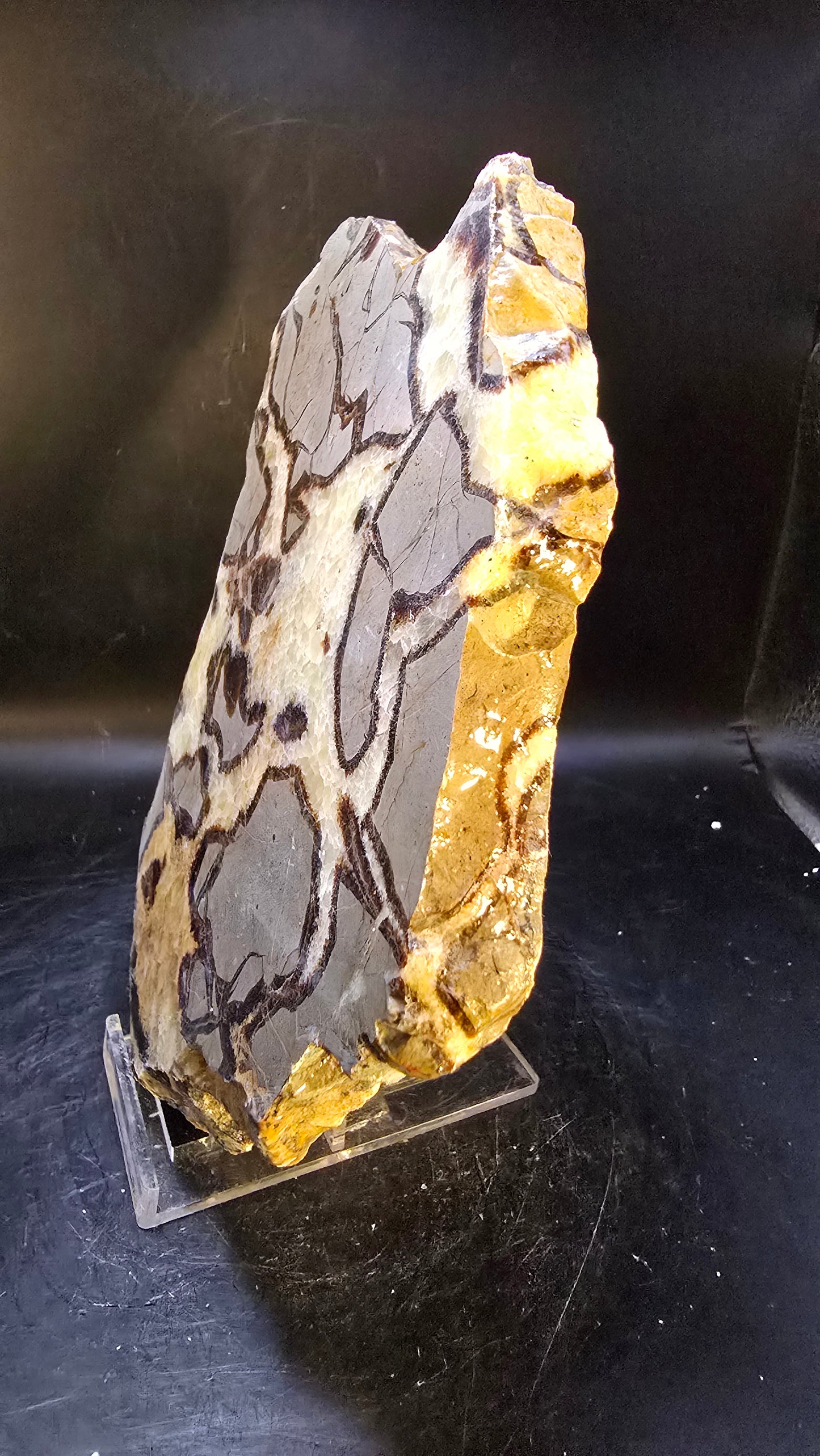UV-Reactive Double-Polished Septarian Slab – Madagascar – 0.84 lbs