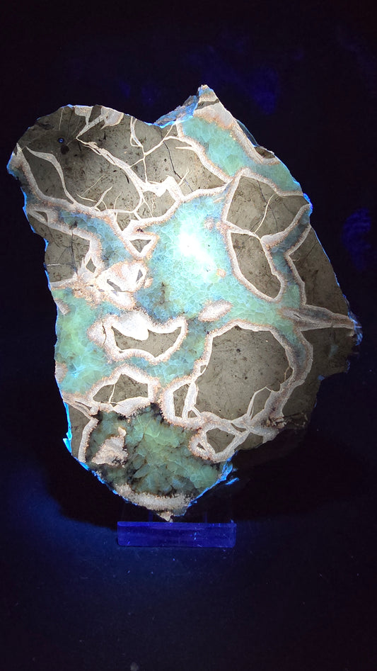 UV-Reactive Double-Polished Septarian Slab – Madagascar – 0.84 lbs