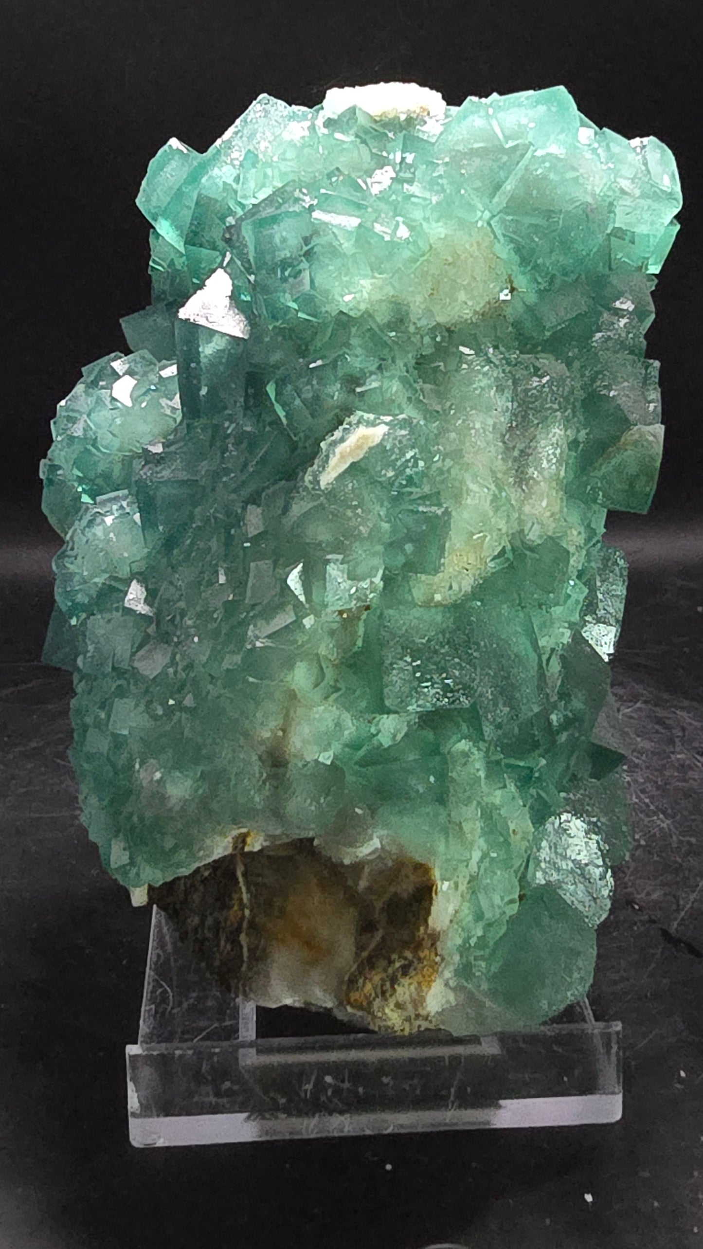 UV-Reactive Green Cubic Fluorite on Matrix – Zhejiang, China – 1.82 lbs