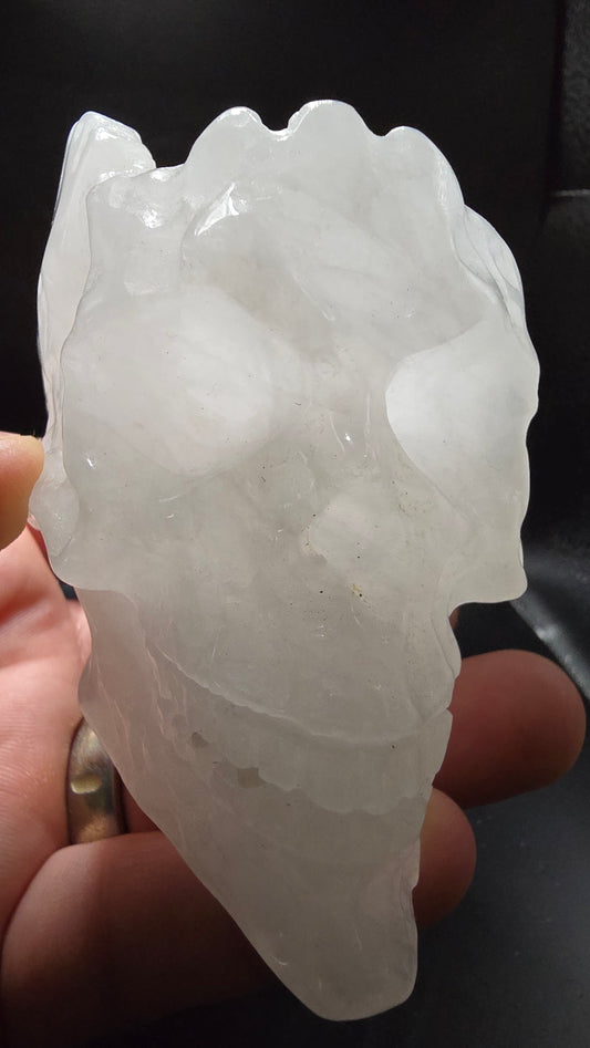 White Quartz Skull Bowl – 0.81 lbs
