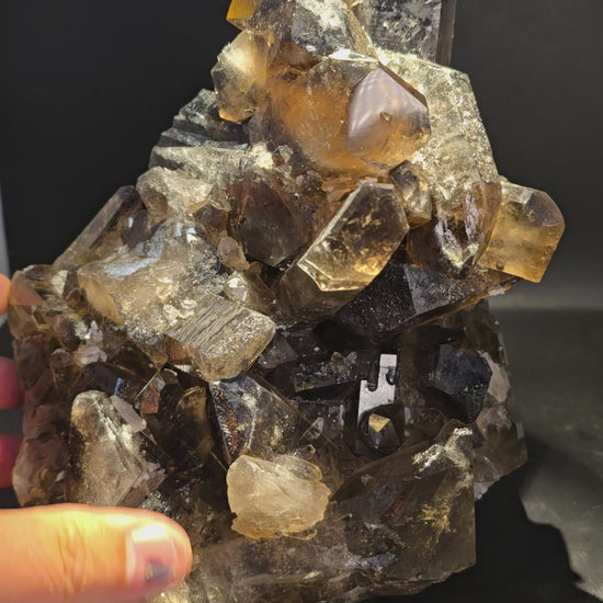 large quartz formation being spun by hand
