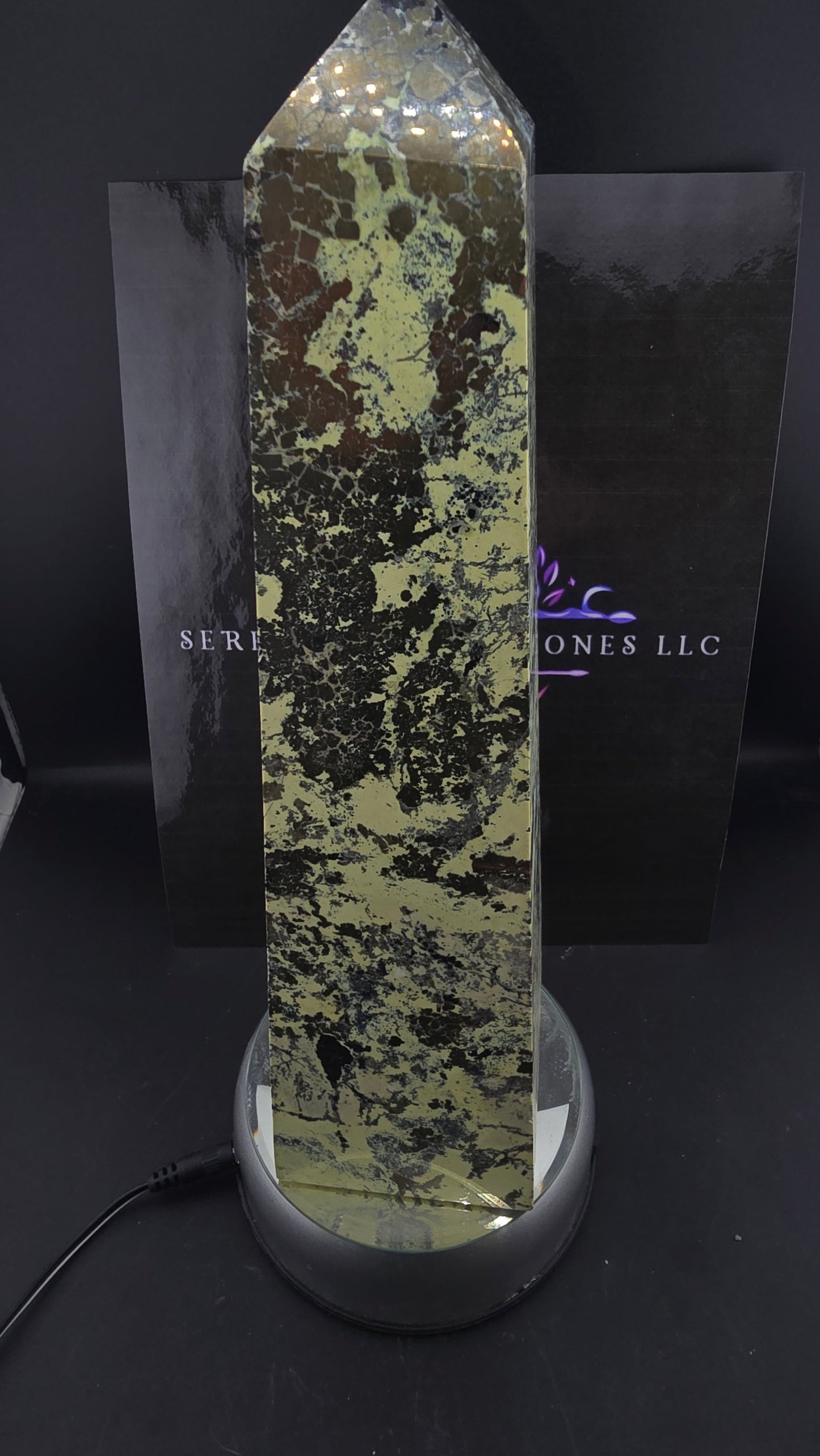 Peruvian Pyrite and Noble Serpentine Tower 5.6 lbs