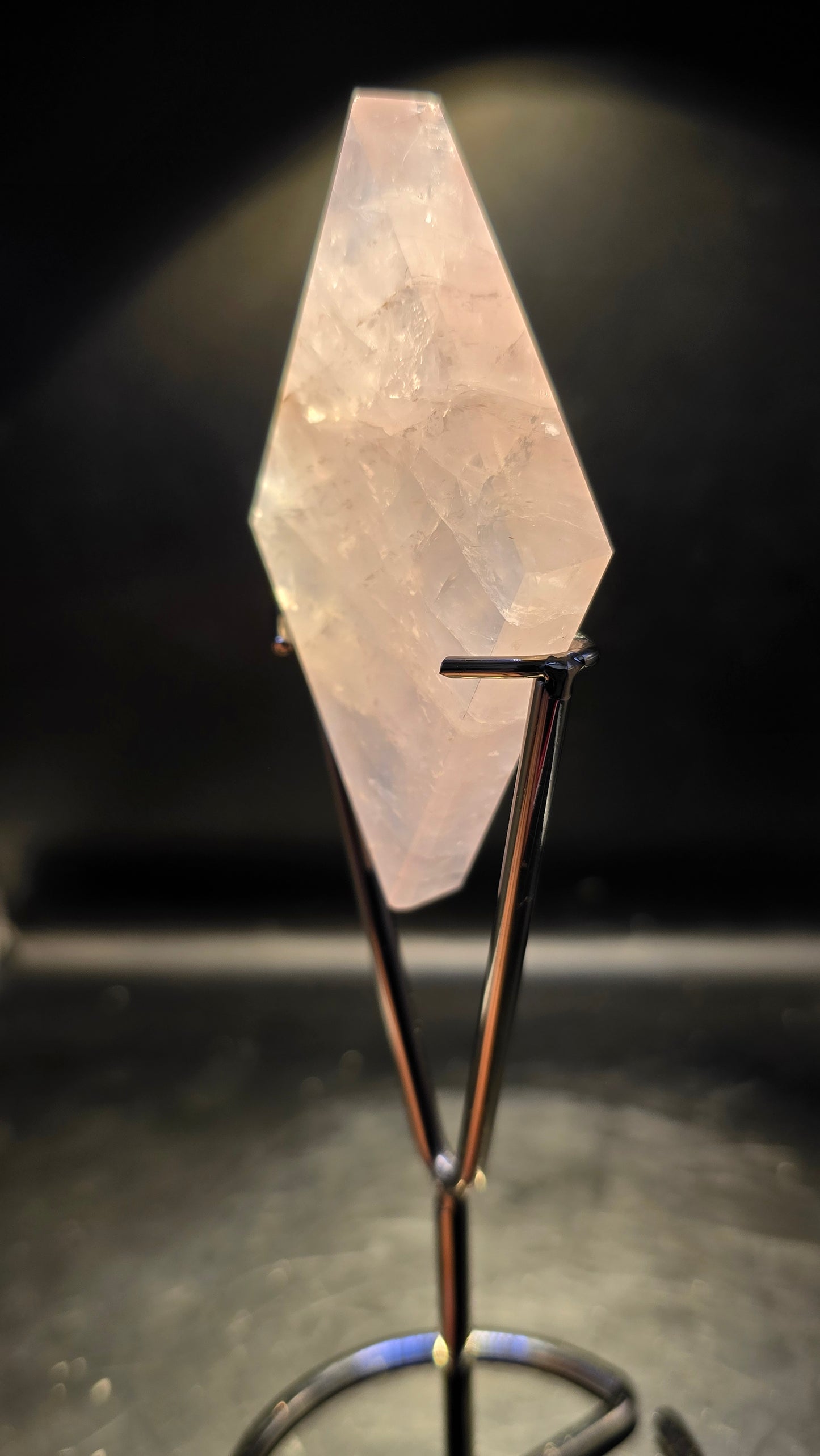 Rose Quartz Diamond Carving on Stand – Brazil – 0.19 lbs