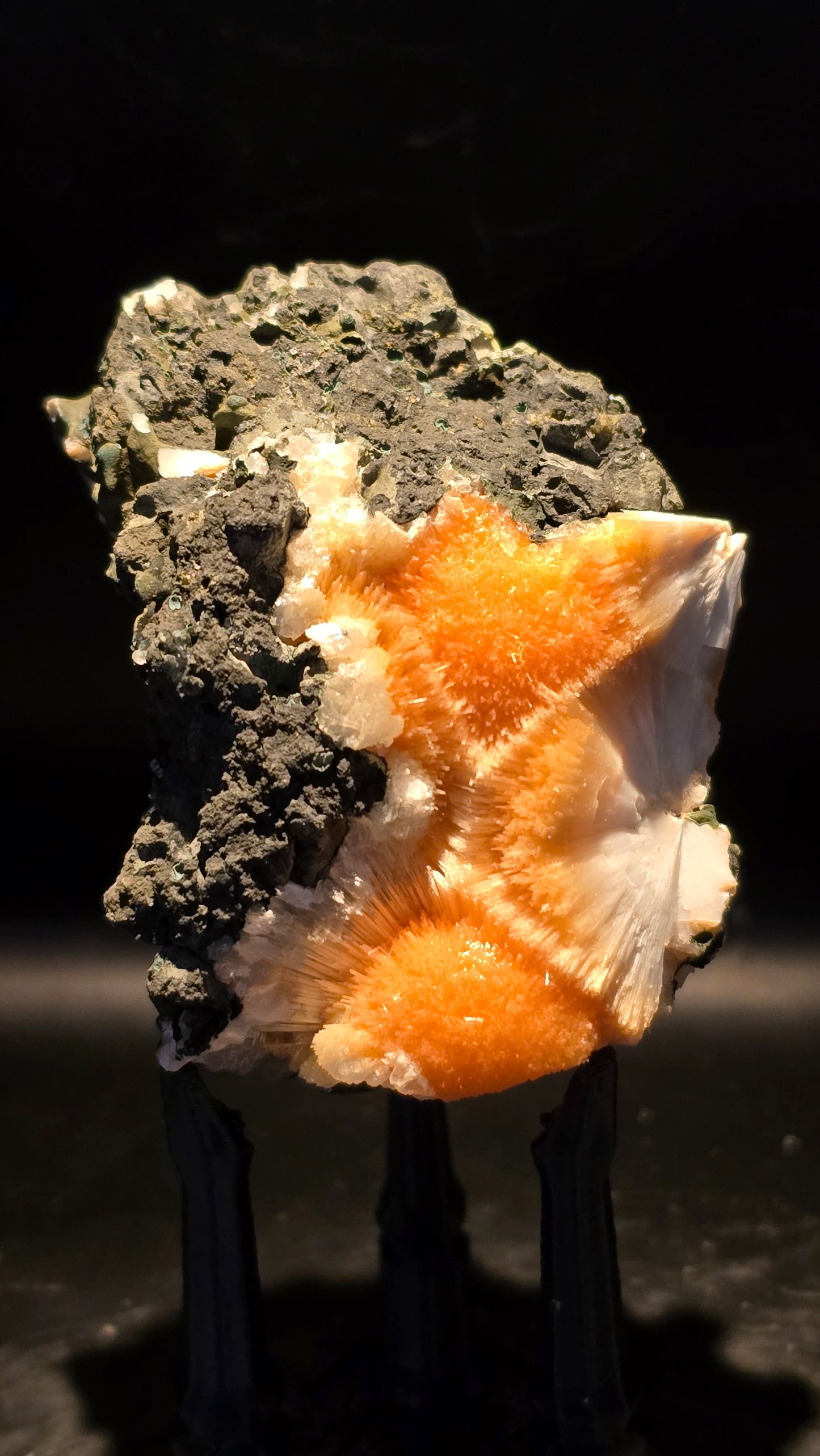 Orange Thomsonite Cluster – India – 0.17 lbs