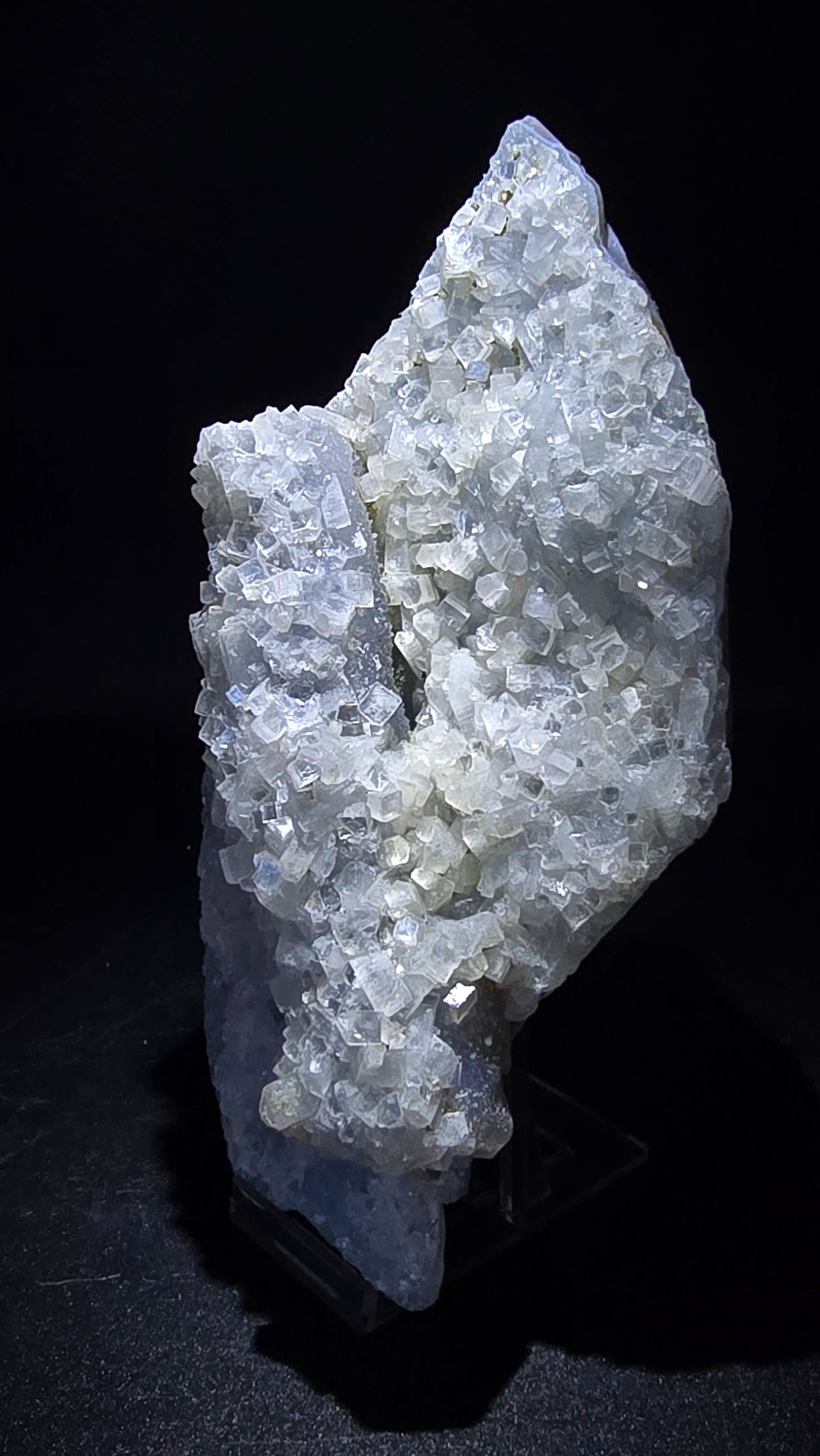 Blue Chalcedony with Cubic Apophyllite Stalactite Formation – Maharashtra, India – 1.64 lbs