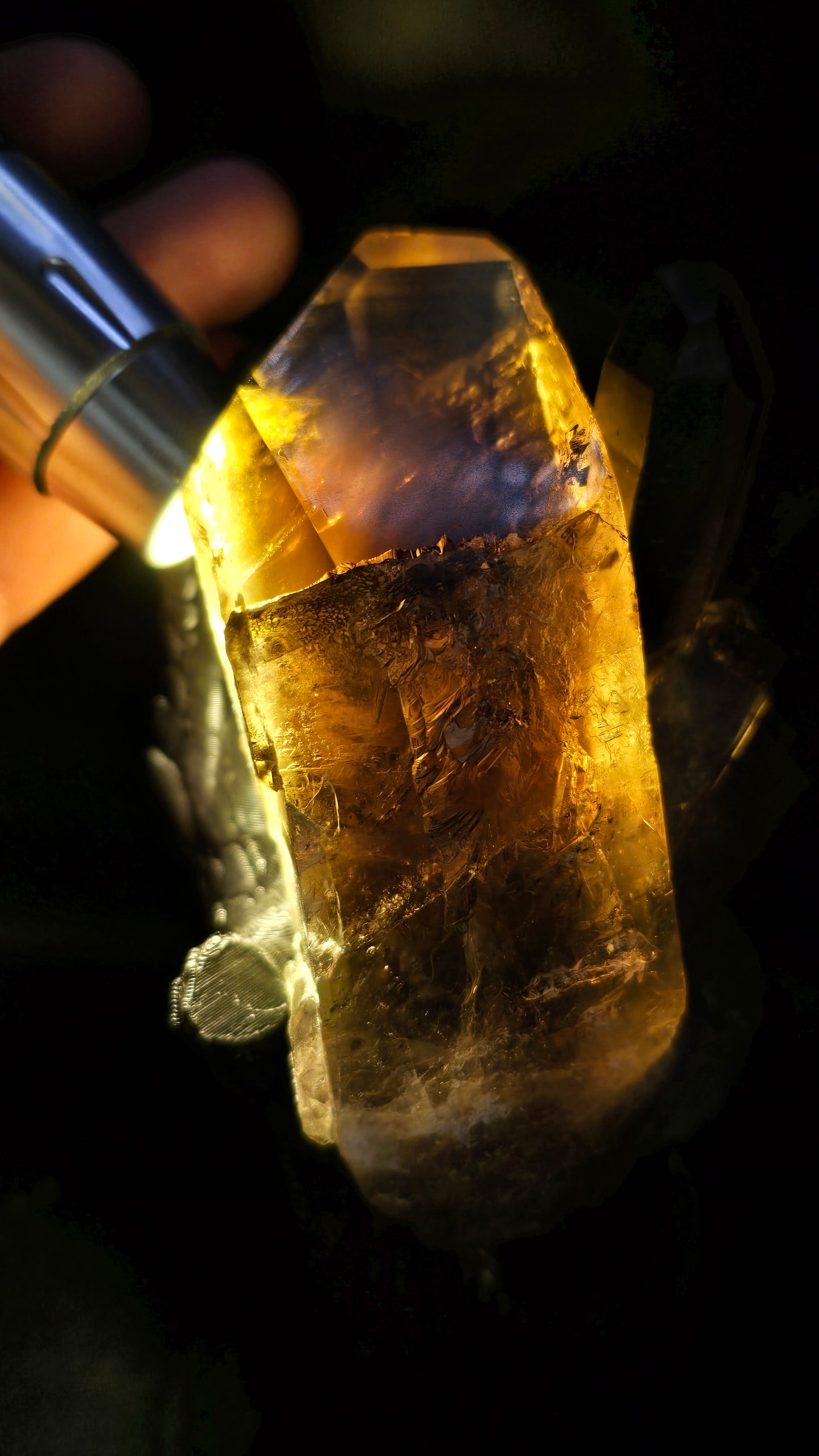 Smoky Quartz Cluster with Phantom Inclusions & Custom Dragon Claw Stand – Minas Gerais, Brazil – 1.50 lbs