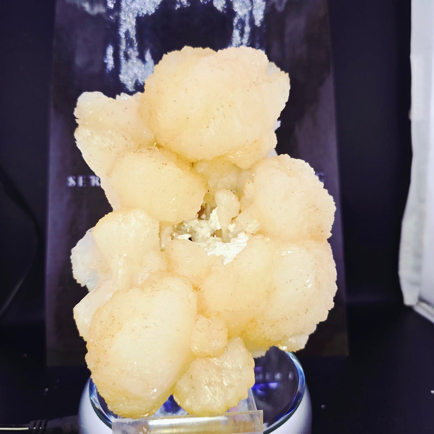 Peach Radial Stilbite with Mesolite “Heart” – 1.61 lbs