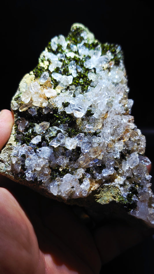 Fairy Forest Epidote & Quartz Cluster – Eastern Anatolia – 2.12 lbs