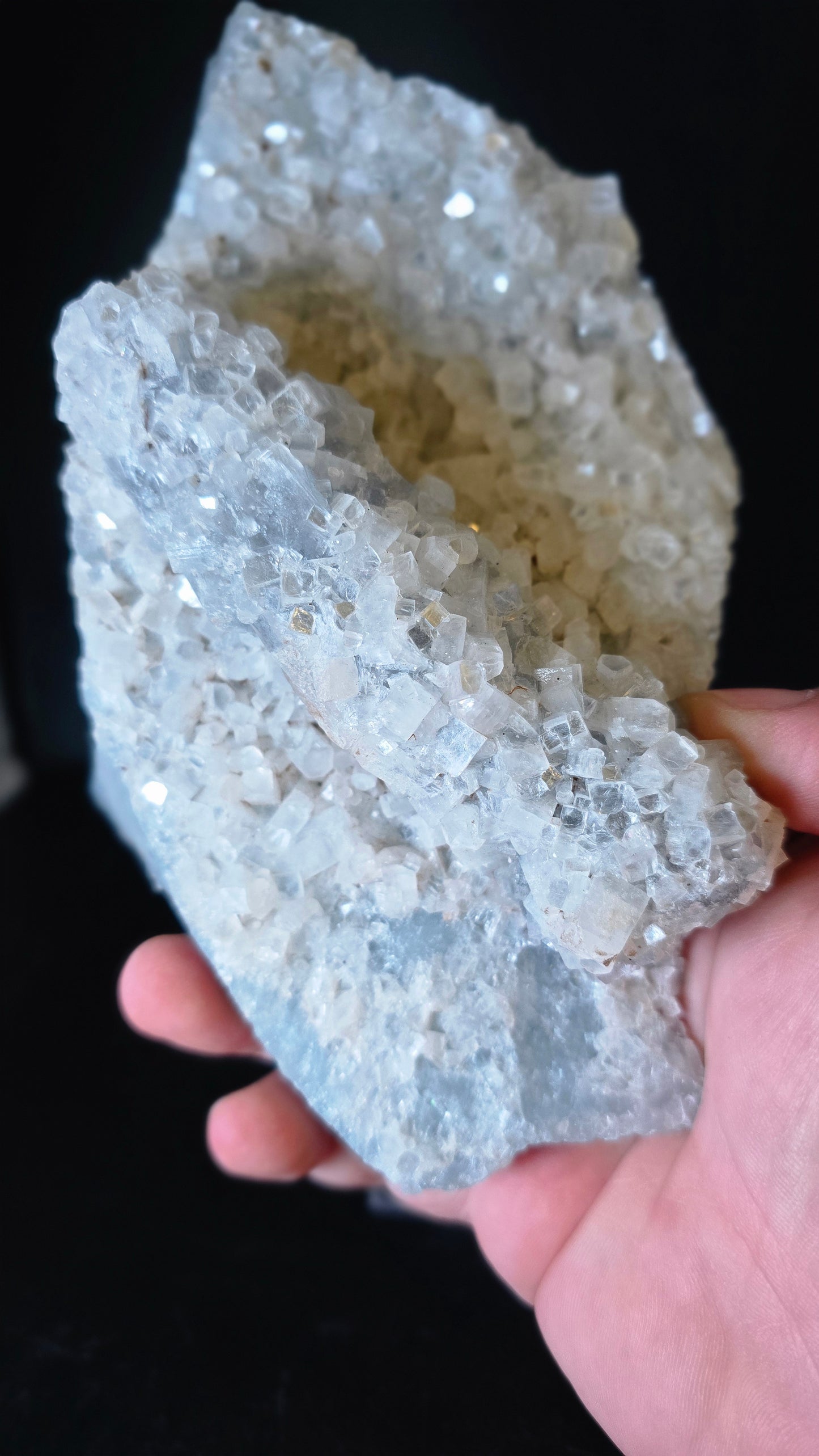 Blue Chalcedony with Cubic Apophyllite Stalactite Formation – Maharashtra, India – 1.64 lbs