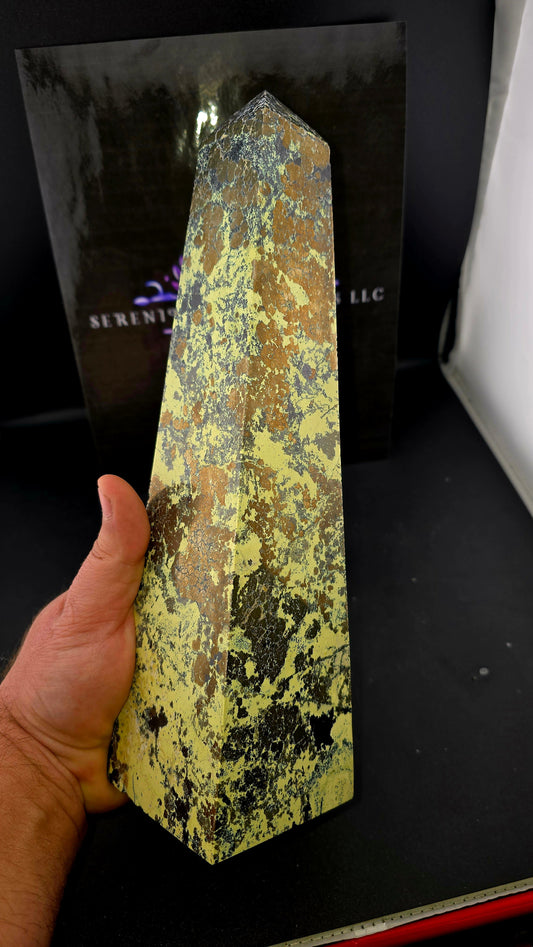 Peruvian Pyrite and Noble Serpentine Tower 5.6 lbs